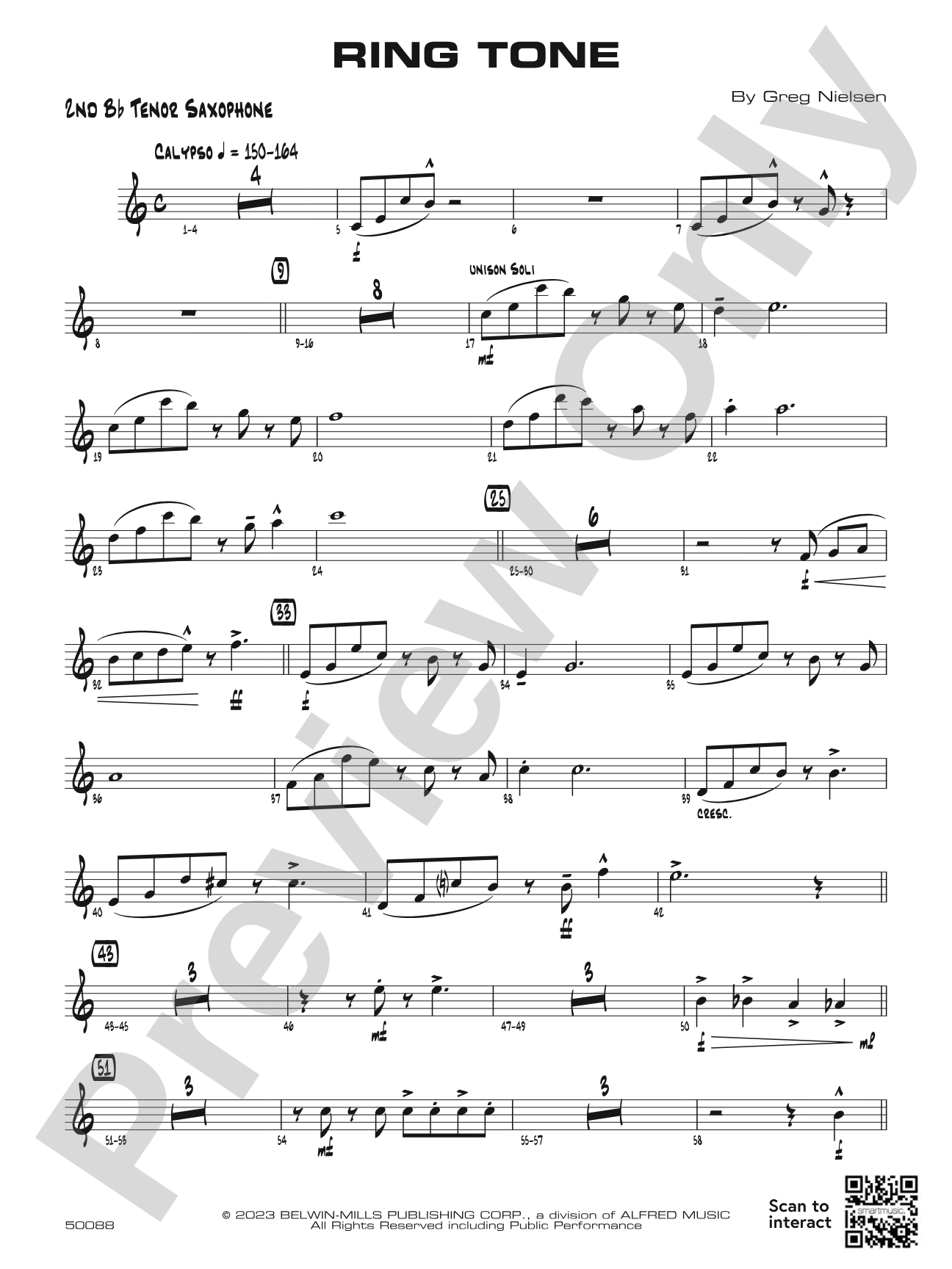 Ring Tone: 2nd B-flat Tenor Saxophone