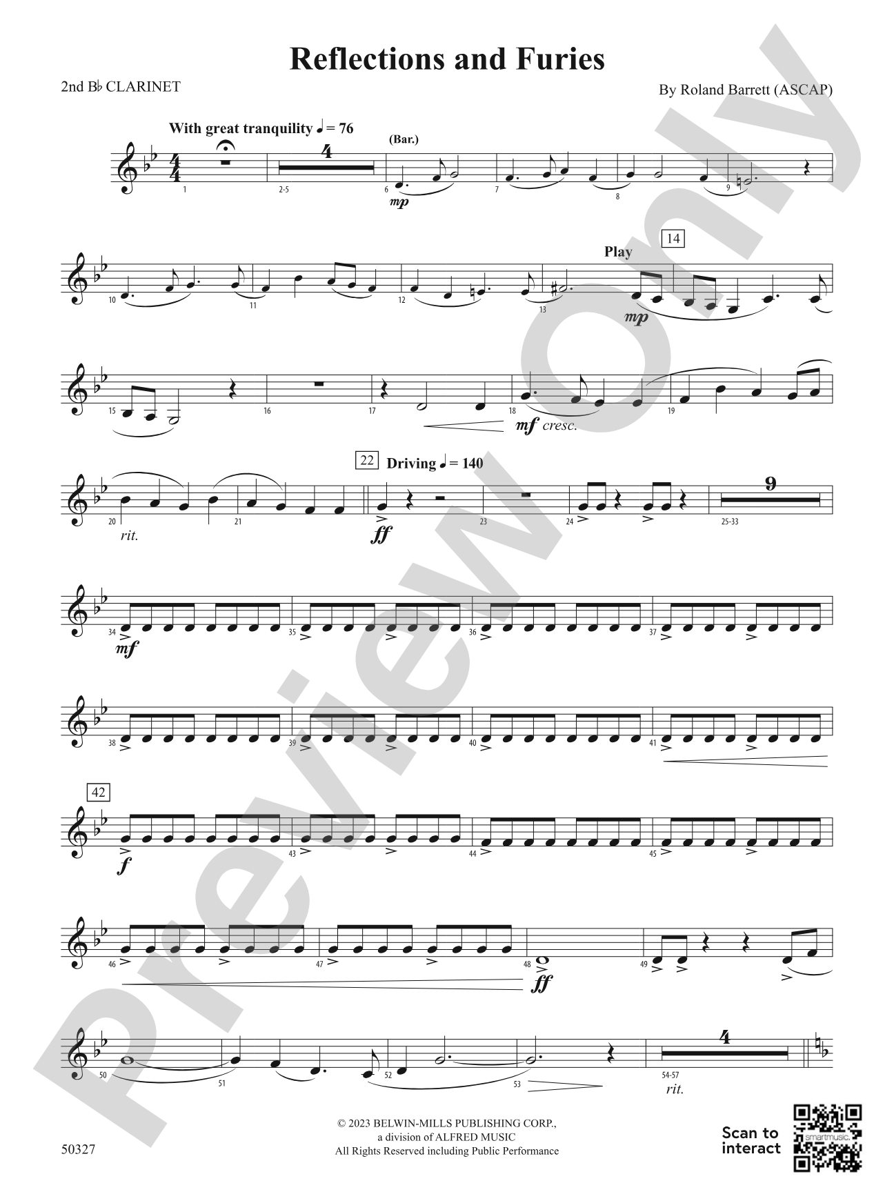 Reflections and Furies: 2nd B-flat Clarinet