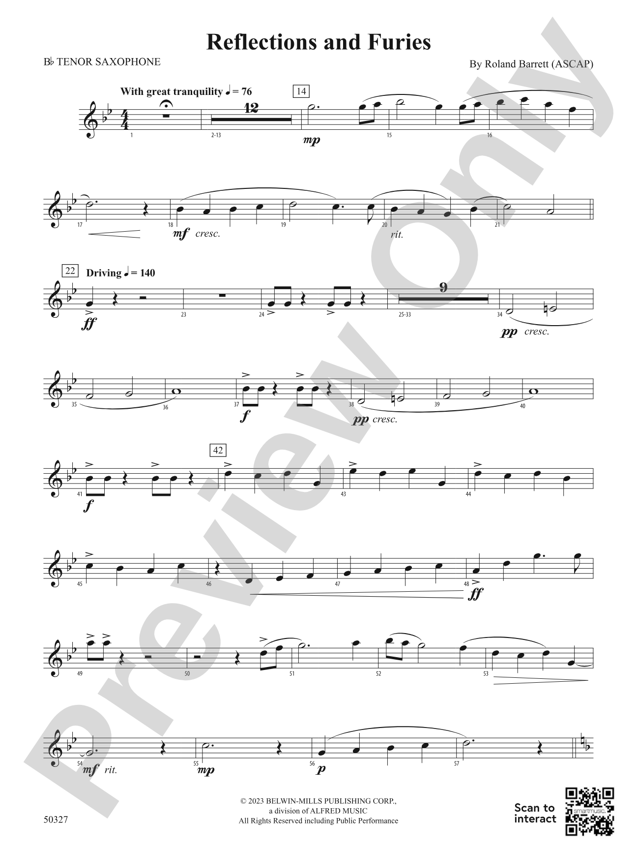 Reflections and Furies: B-flat Tenor Saxophone