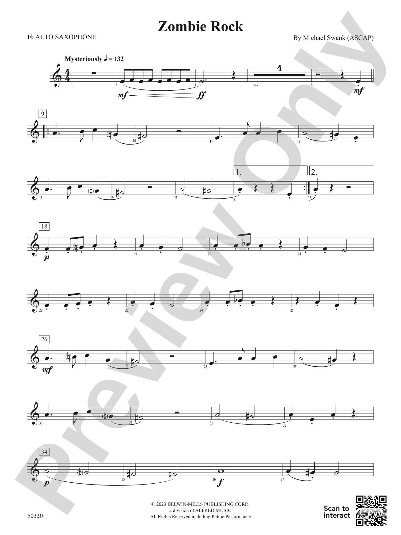 Zombie Rock: E-flat Alto Saxophone