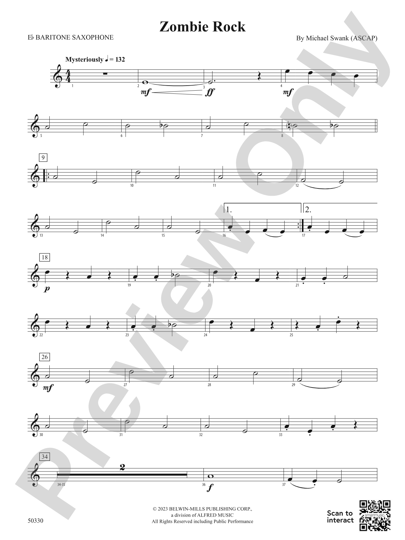 Zombie Rock: E-flat Baritone Saxophone