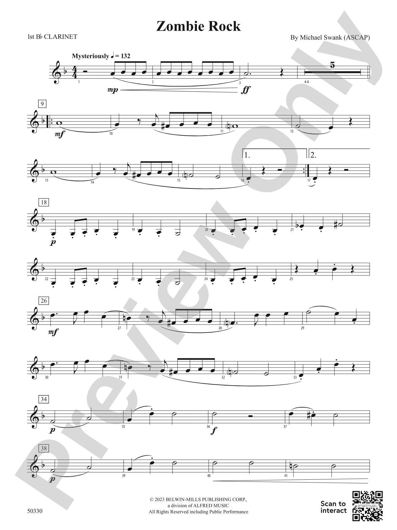 Zombie Rock: 1st B-flat Clarinet