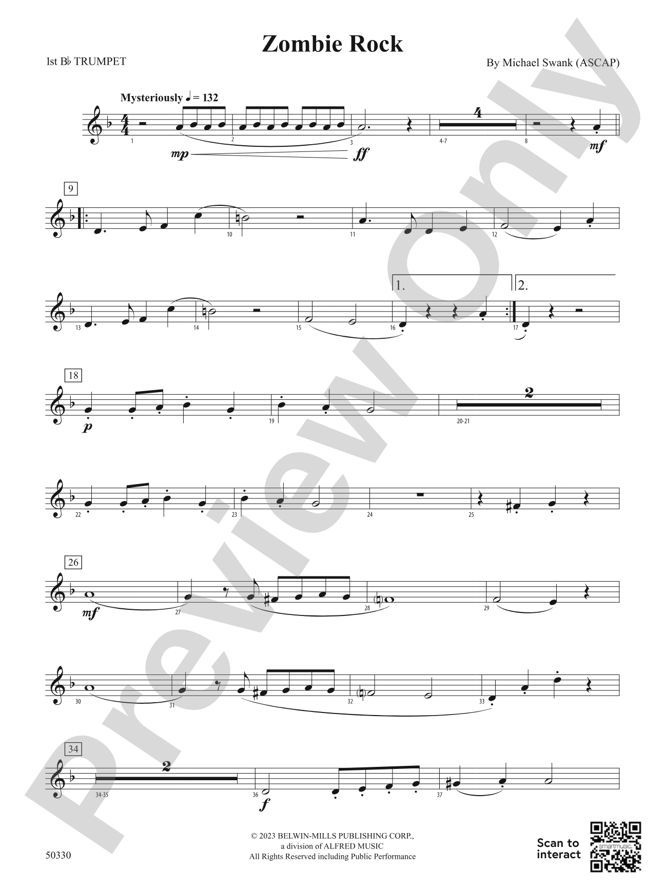Zombie Rock: 1st B-flat Trumpet