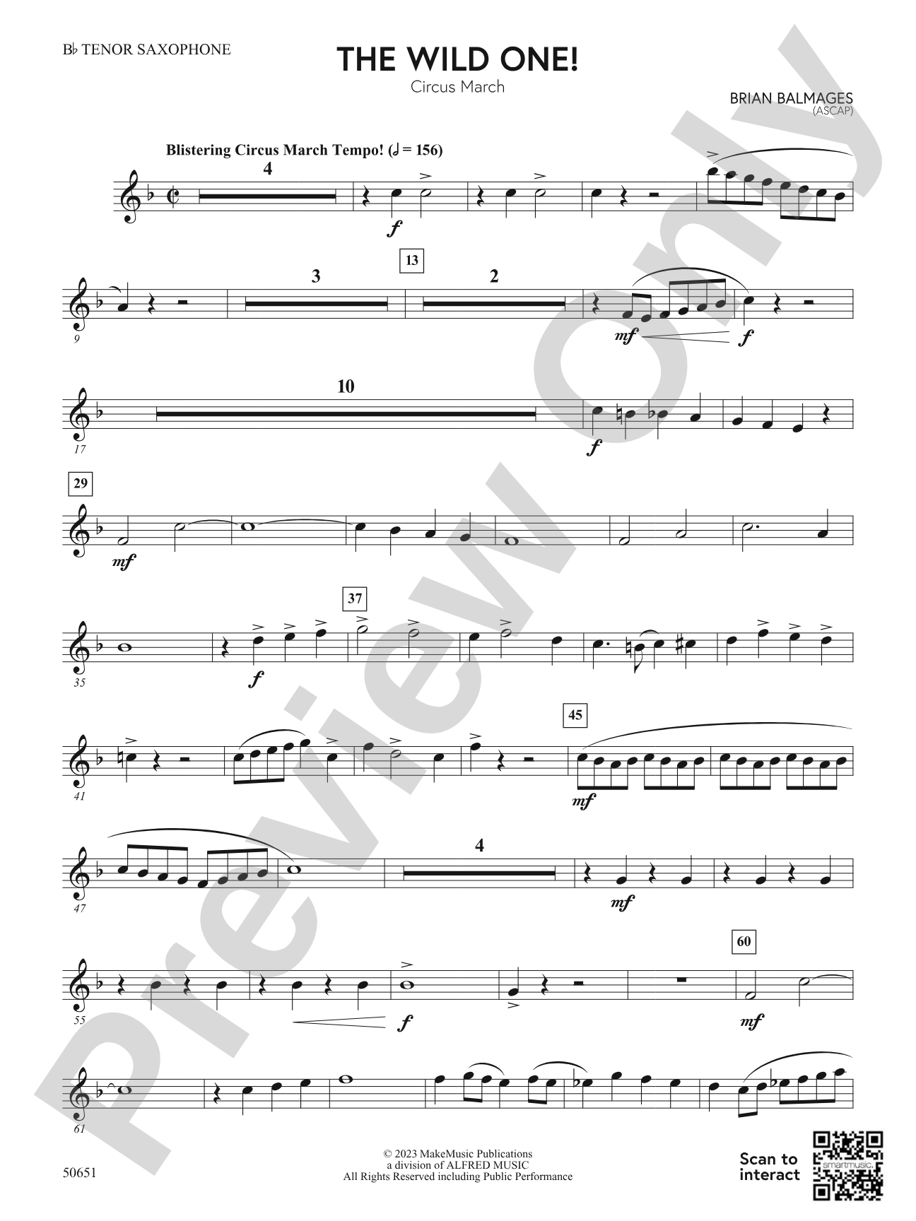 The Wild One!: B-flat Tenor Saxophone