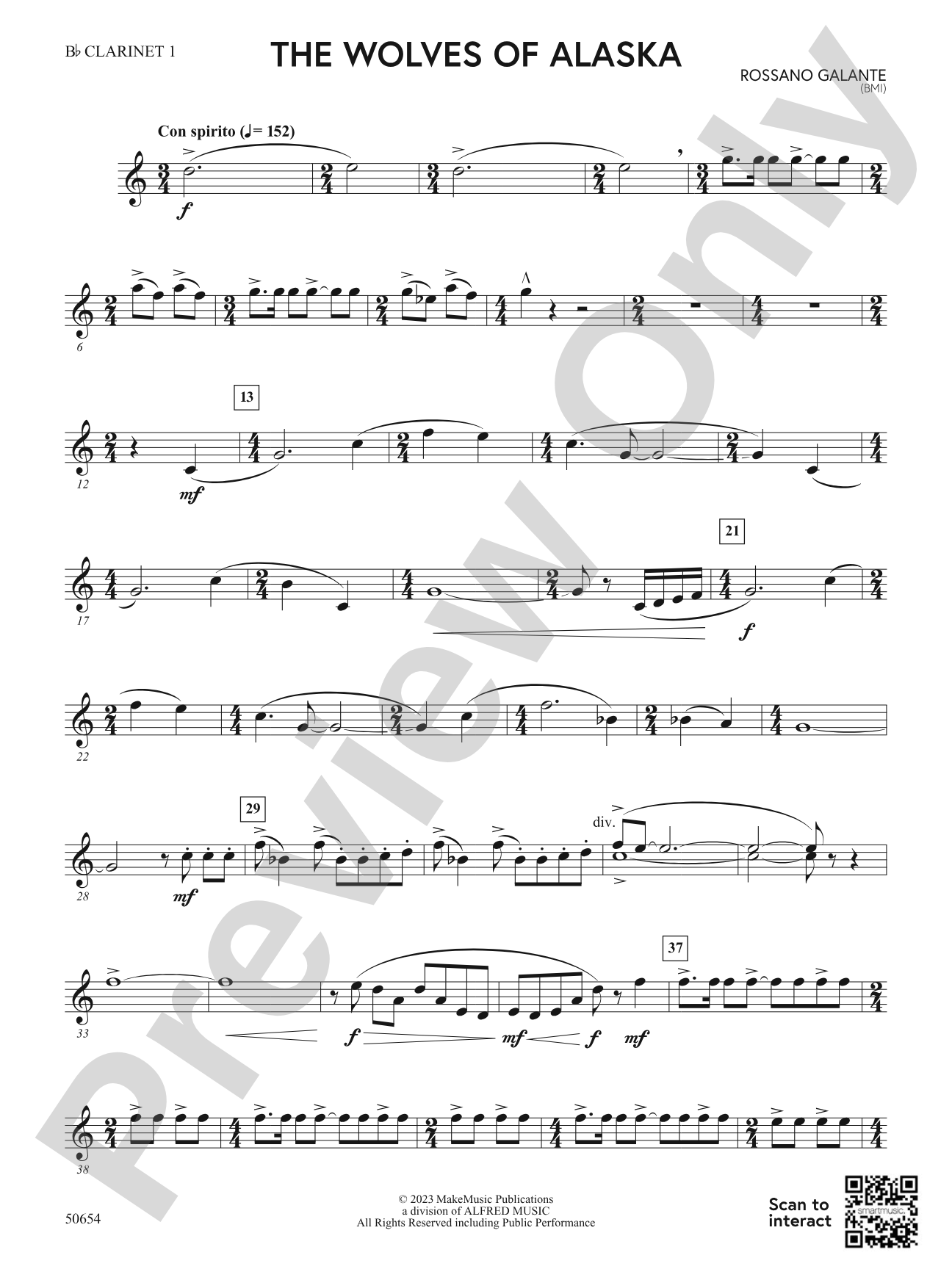 The Wolves of Alaska: 1st B-flat Clarinet