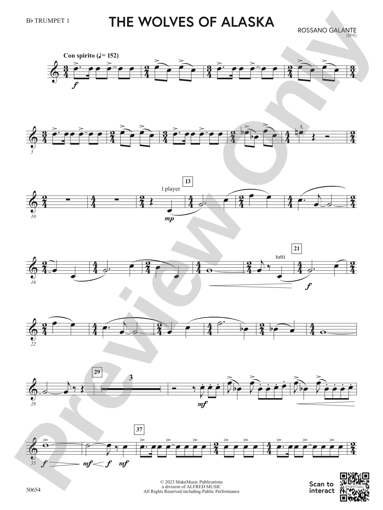 The Wolves of Alaska: 1st B-flat Trumpet