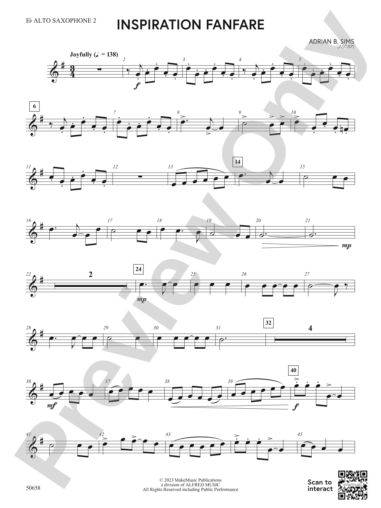 Inspiration Fanfare: 2nd E-flat Alto Saxophone