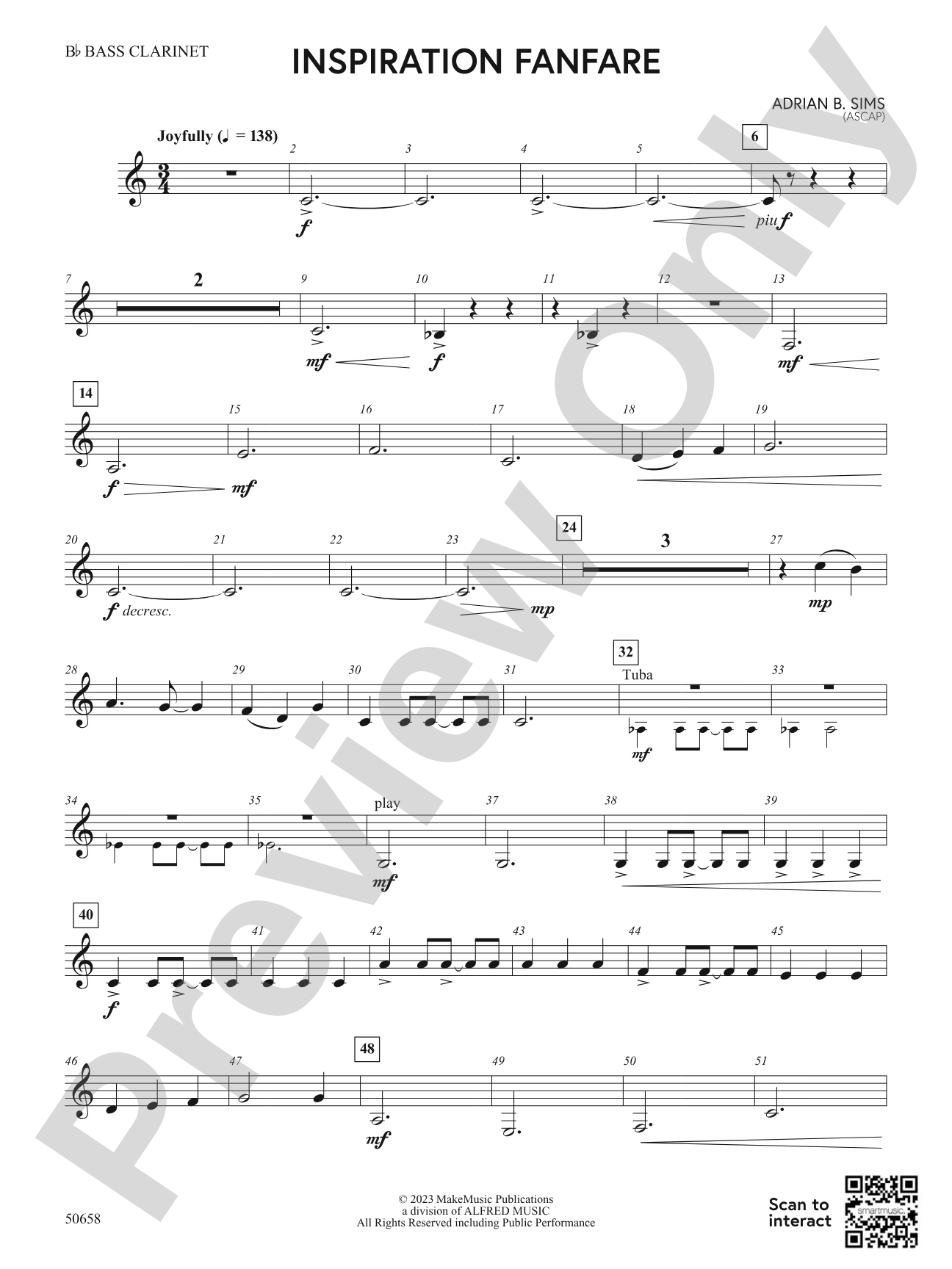 Inspiration Fanfare: B-flat Bass Clarinet