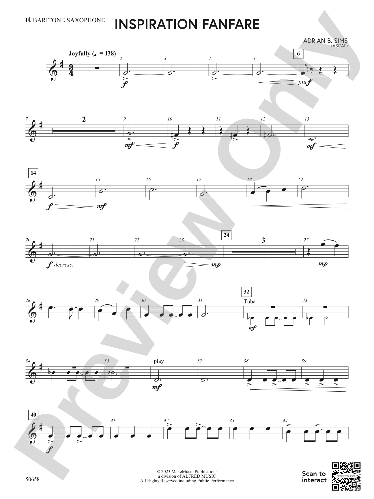 Inspiration Fanfare: E-flat Baritone Saxophone
