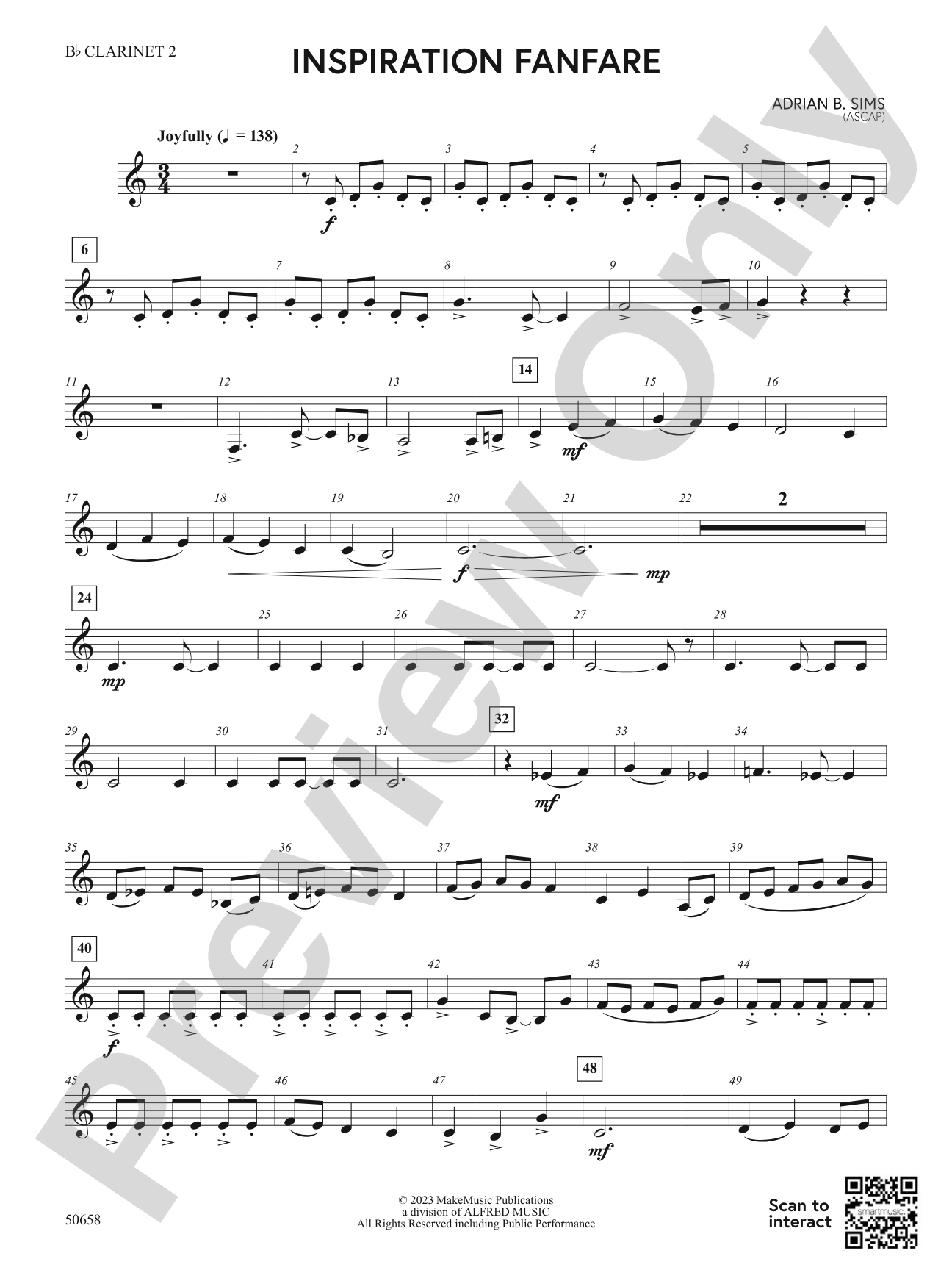 Inspiration Fanfare: 2nd B-flat Clarinet