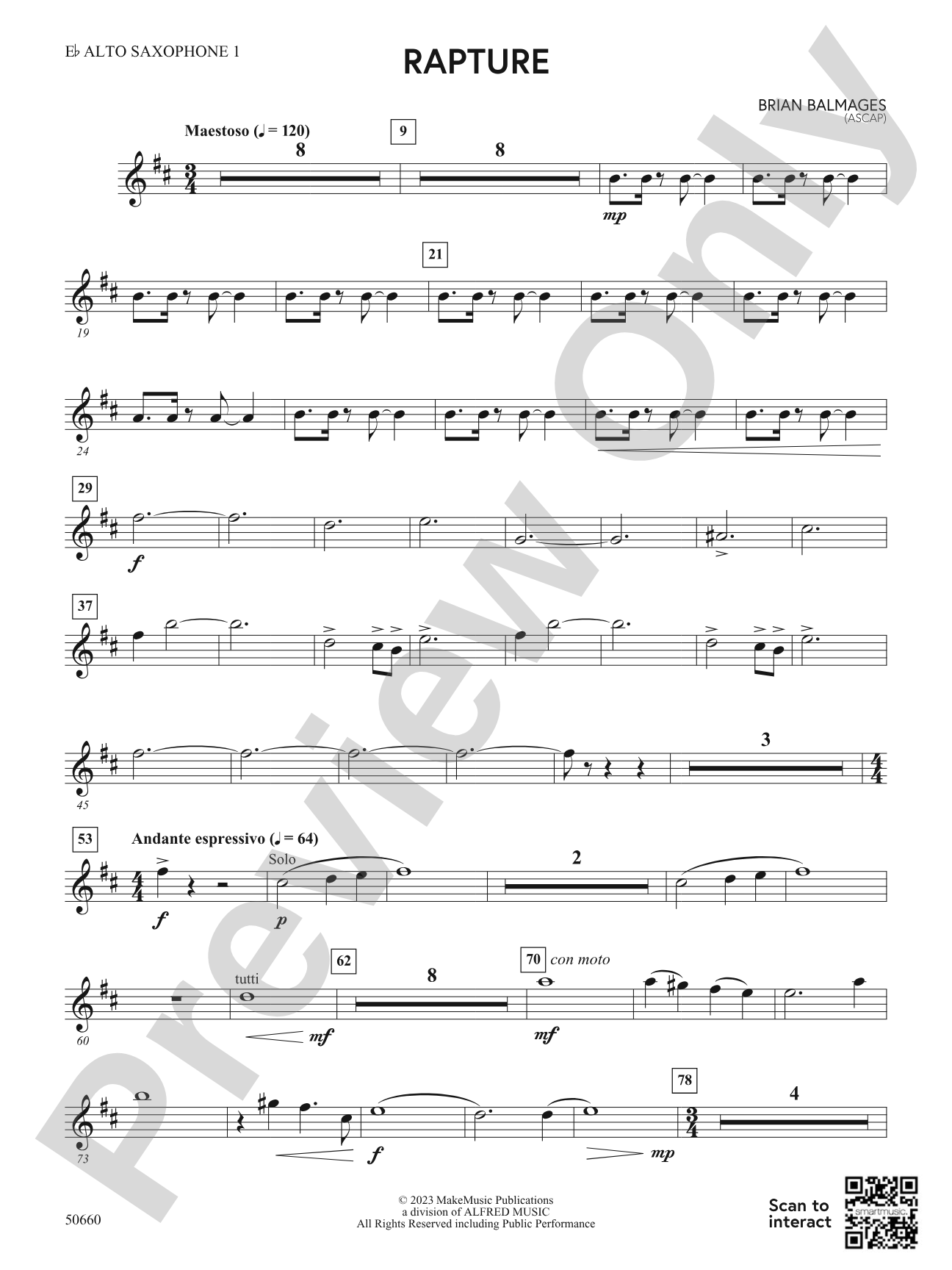 Rapture: E-flat Alto Saxophone