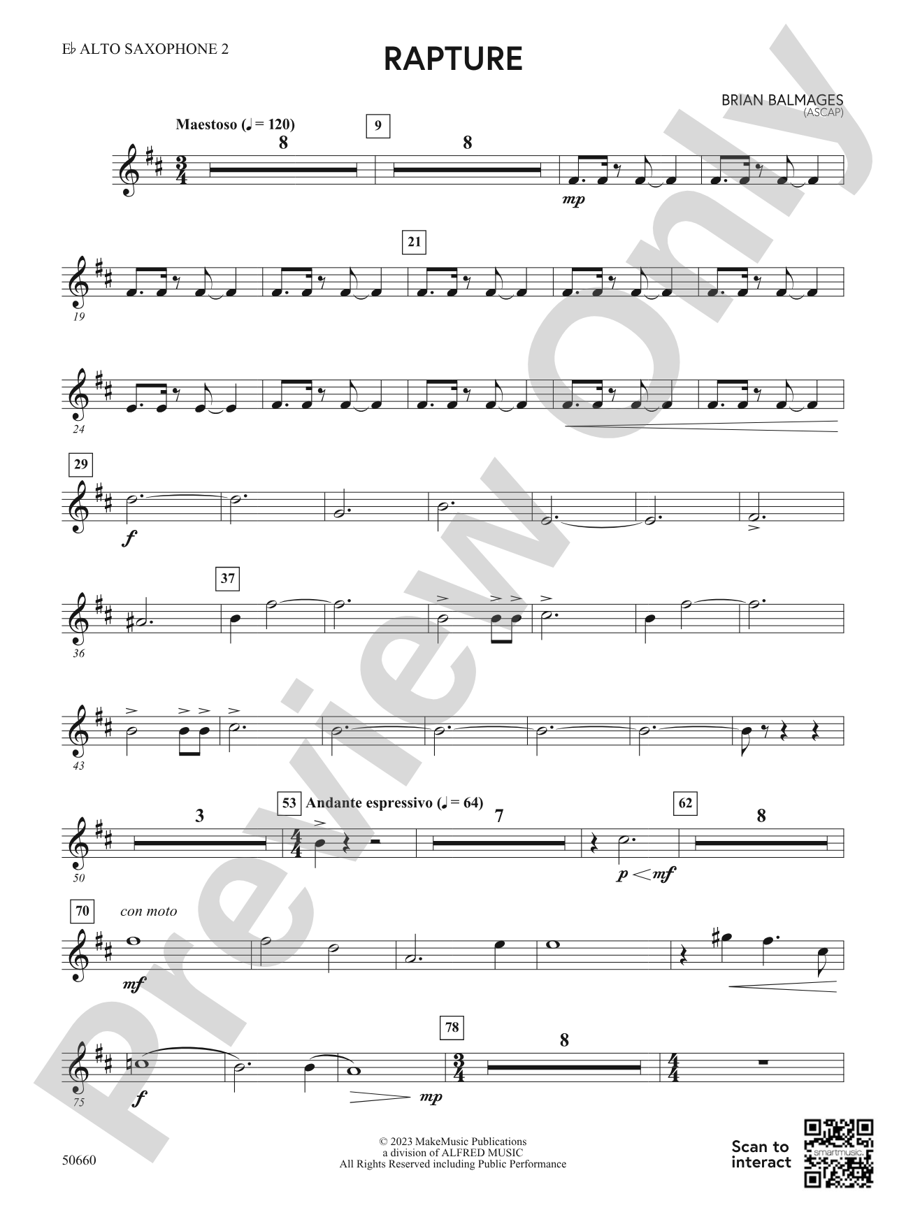 Rapture: 2nd E-flat Alto Saxophone
