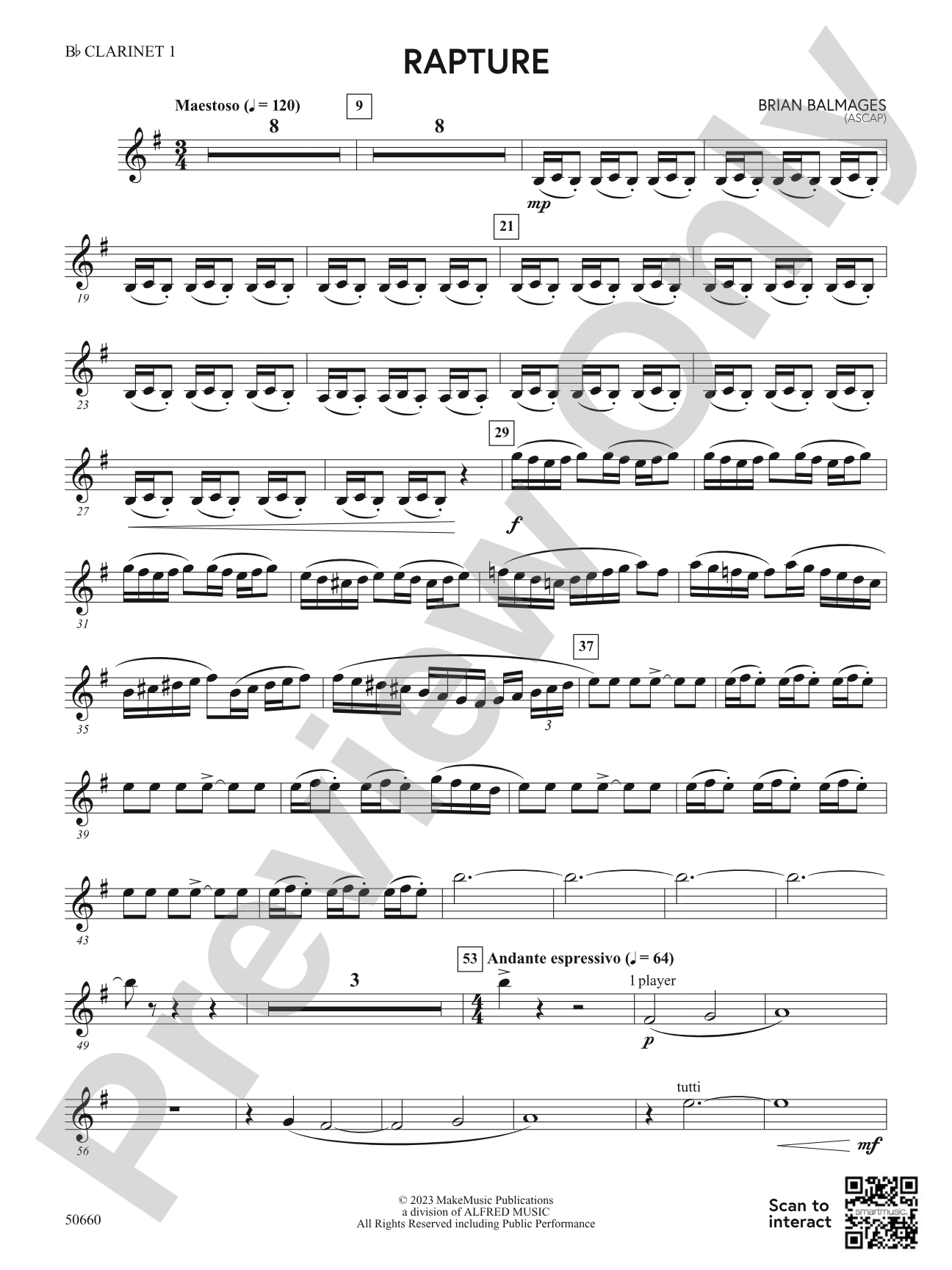 Rapture: 1st B-flat Clarinet