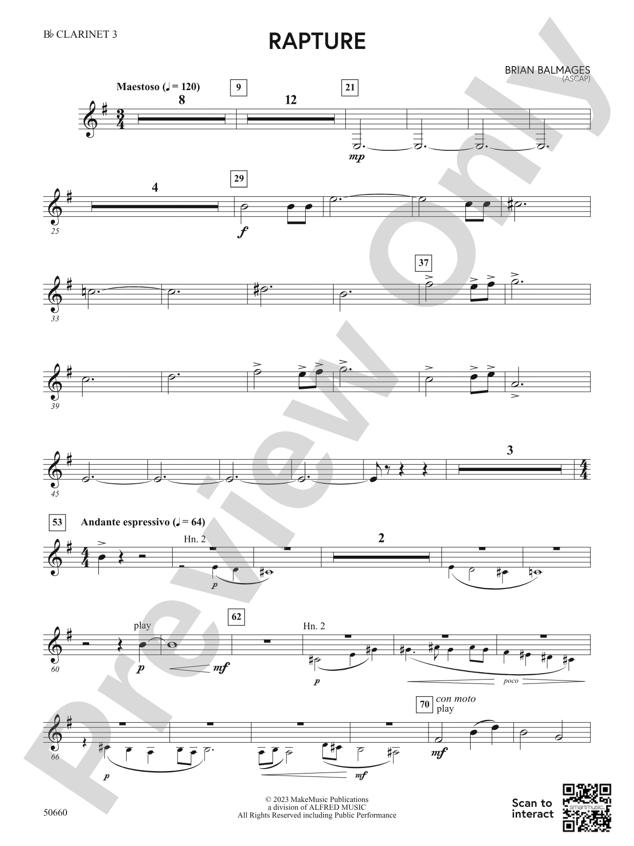 Rapture: 3rd B-flat Clarinet
