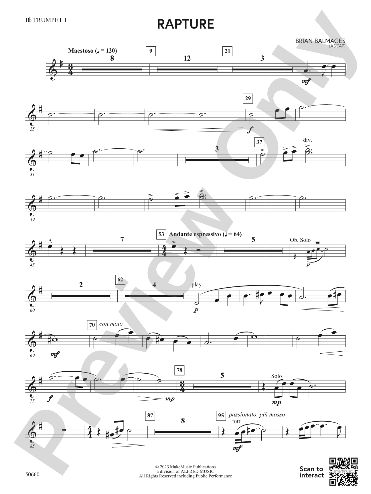 Rapture: 1st B-flat Trumpet