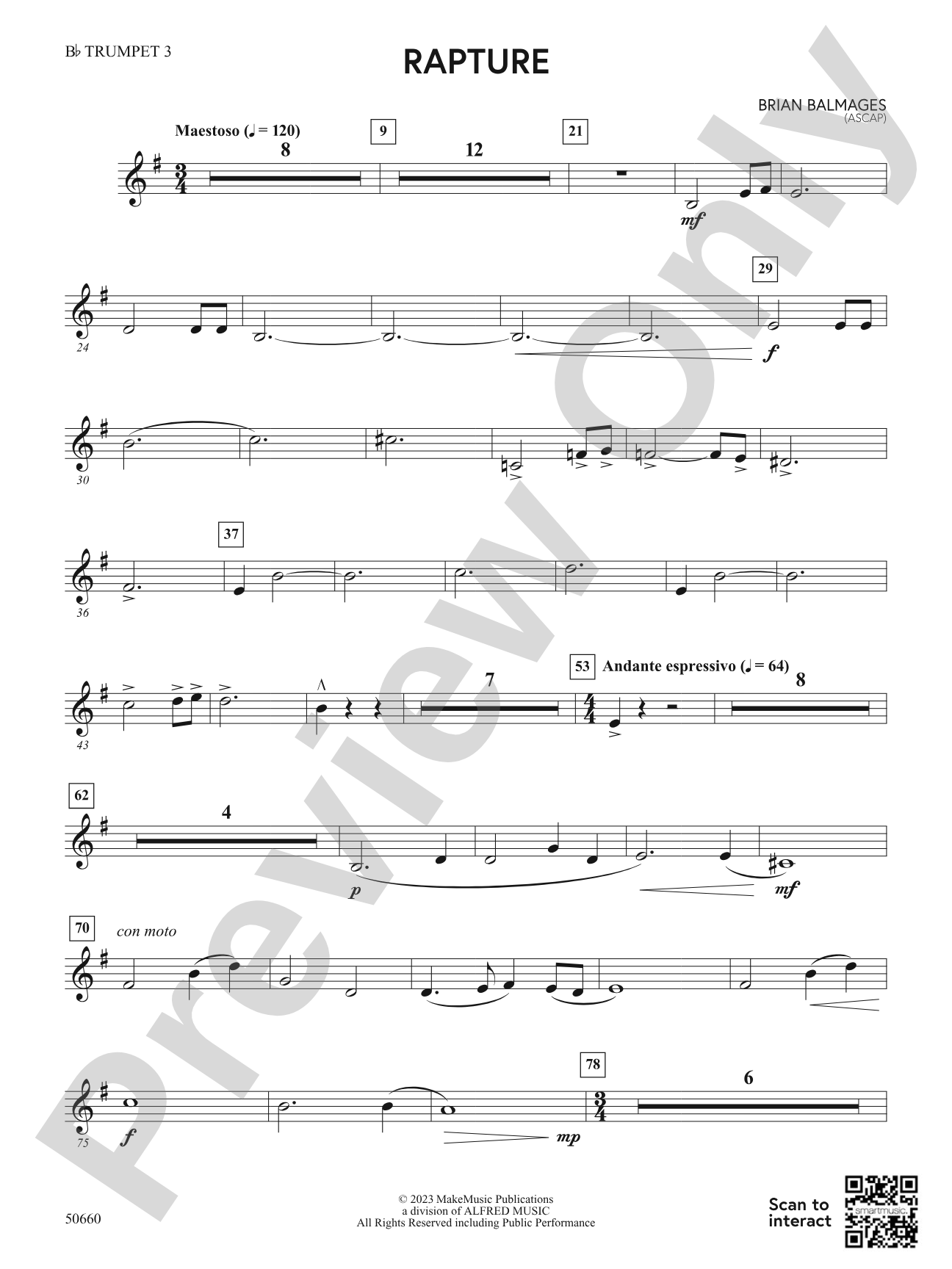 Rapture: 3rd B-flat Trumpet