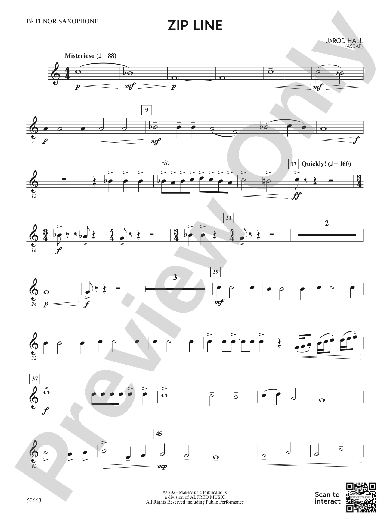Zip Line: B-flat Tenor Saxophone