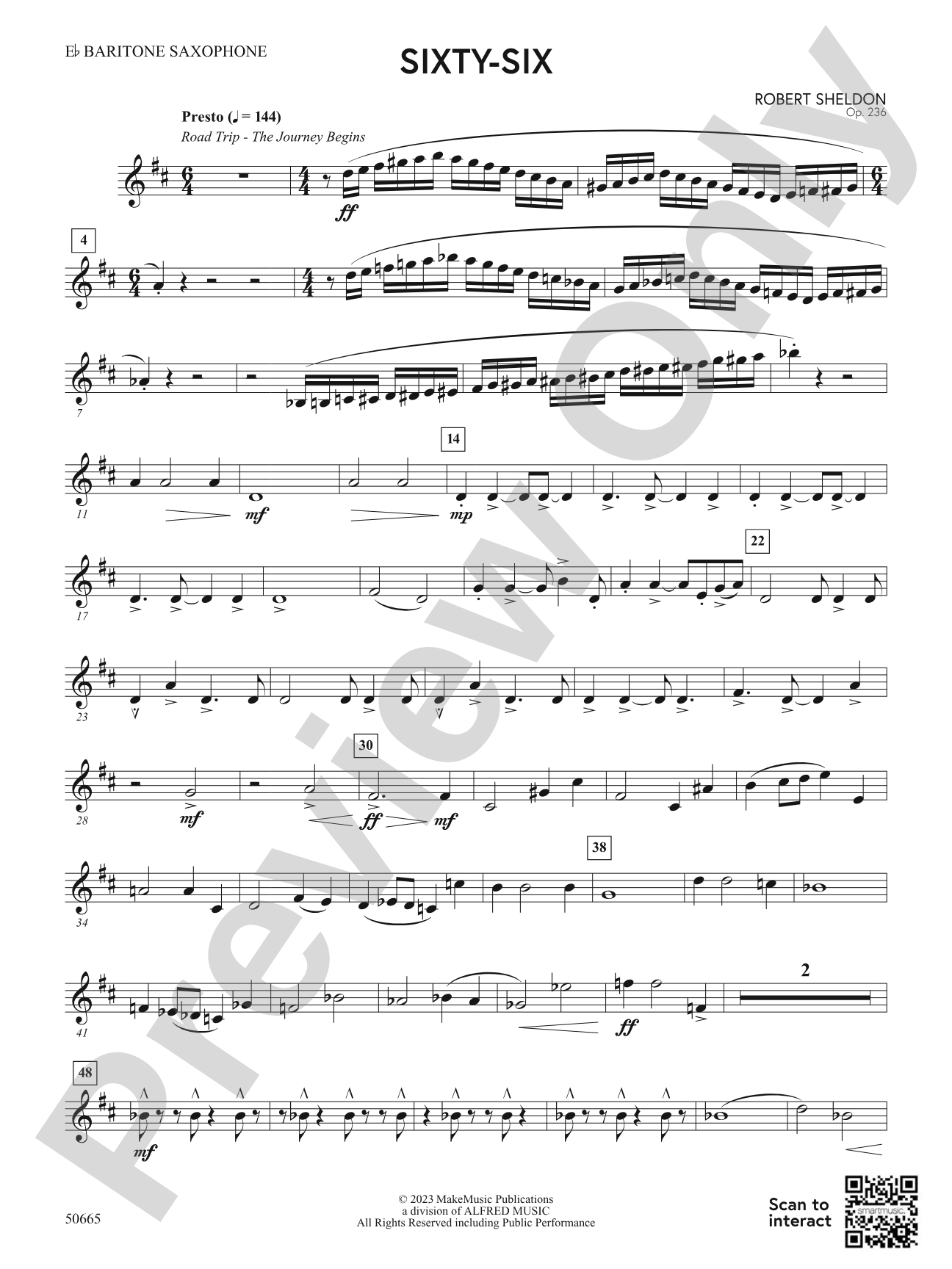 Sixty-Six: E-flat Baritone Saxophone