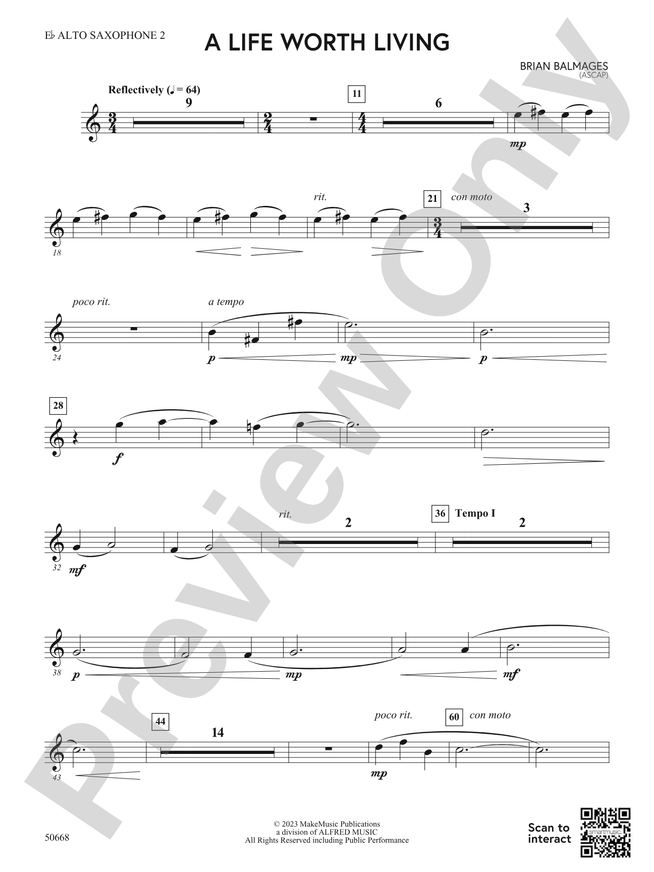 A Life Worth Living: 2nd E-flat Alto Saxophone