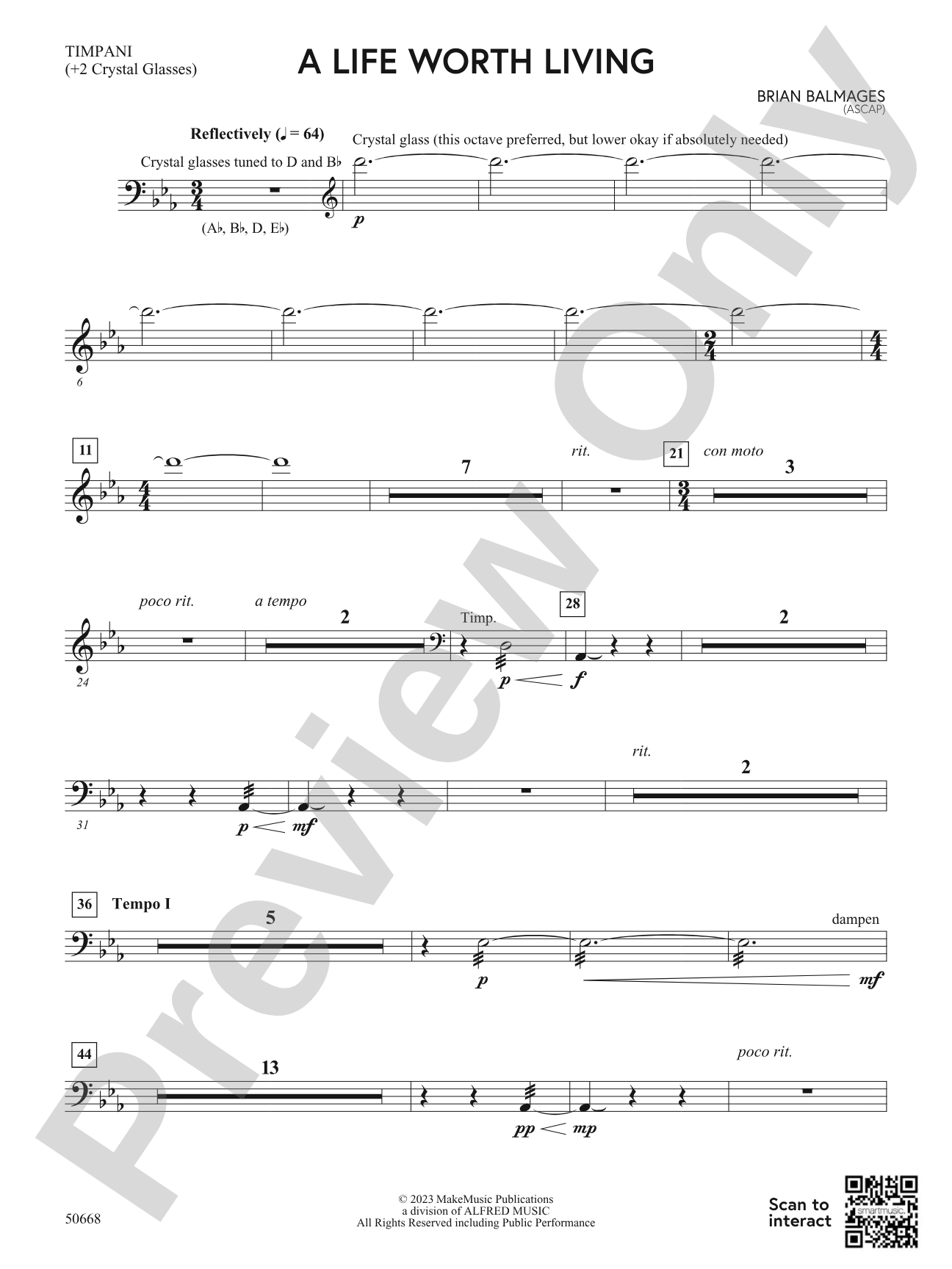 A Life Worth Living: Timpani