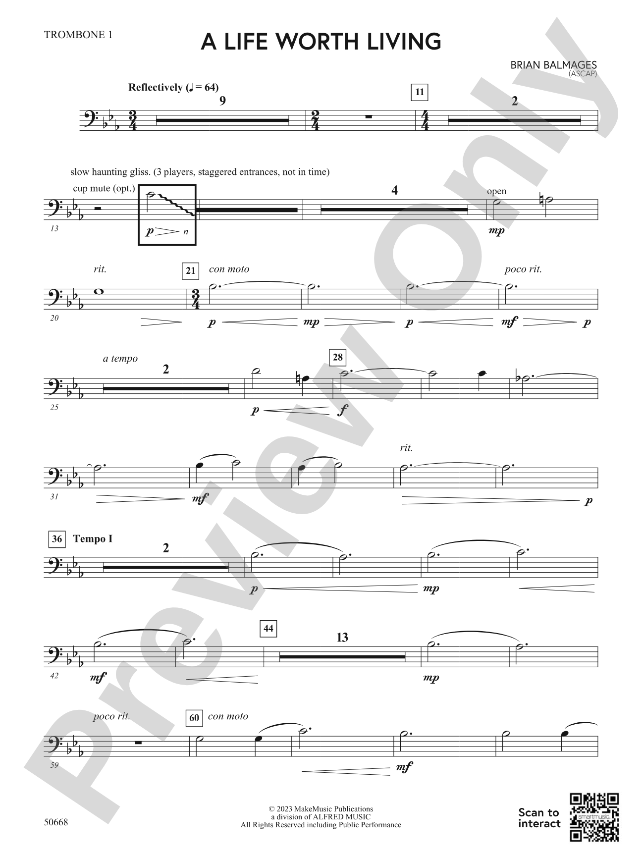A Life Worth Living: 1st Trombone