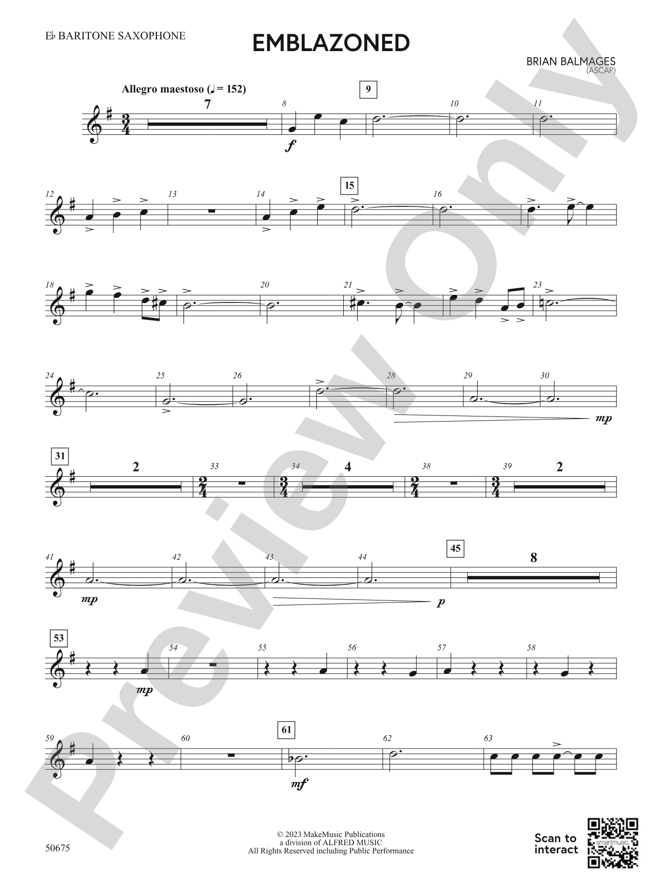 Emblazoned: E-flat Baritone Saxophone