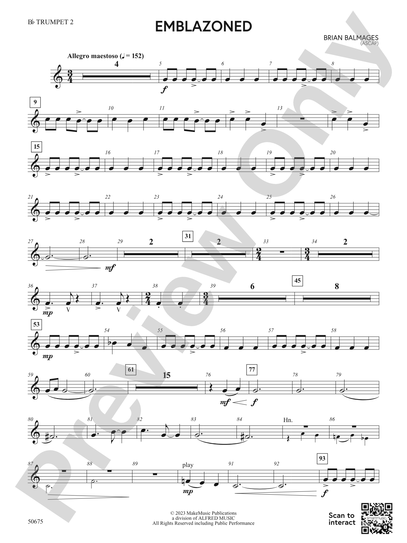 Emblazoned: 2nd B-flat Trumpet