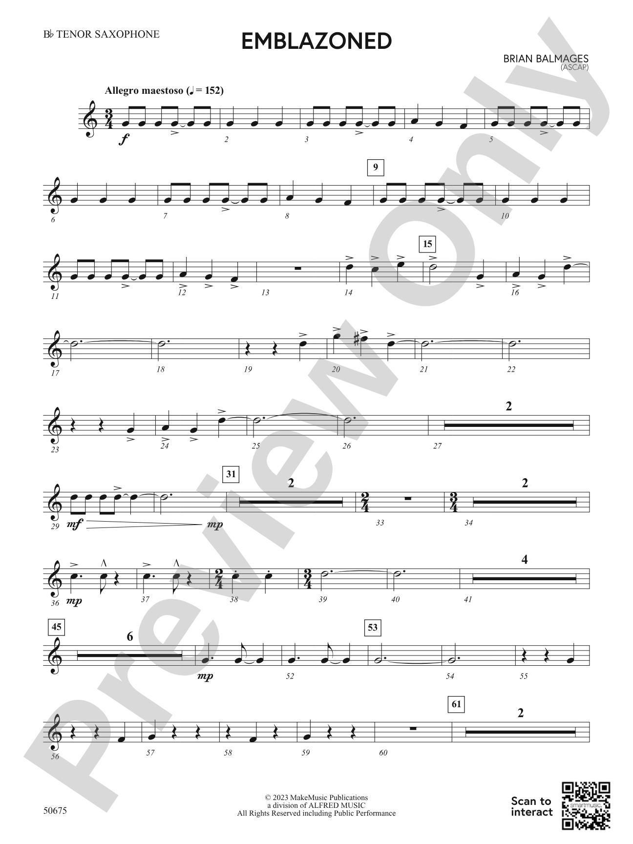 Emblazoned: B-flat Tenor Saxophone