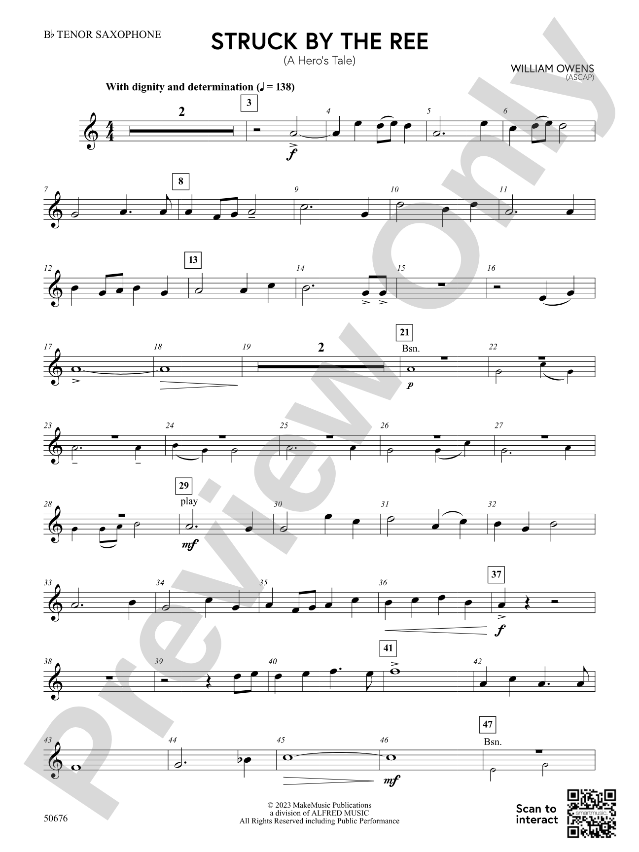 Struck by the Ree: B-flat Tenor Saxophone