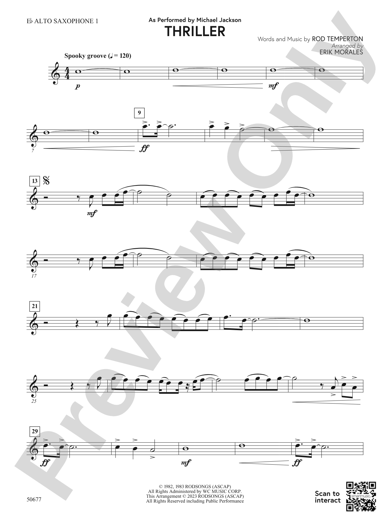 Thriller: E-flat Alto Saxophone