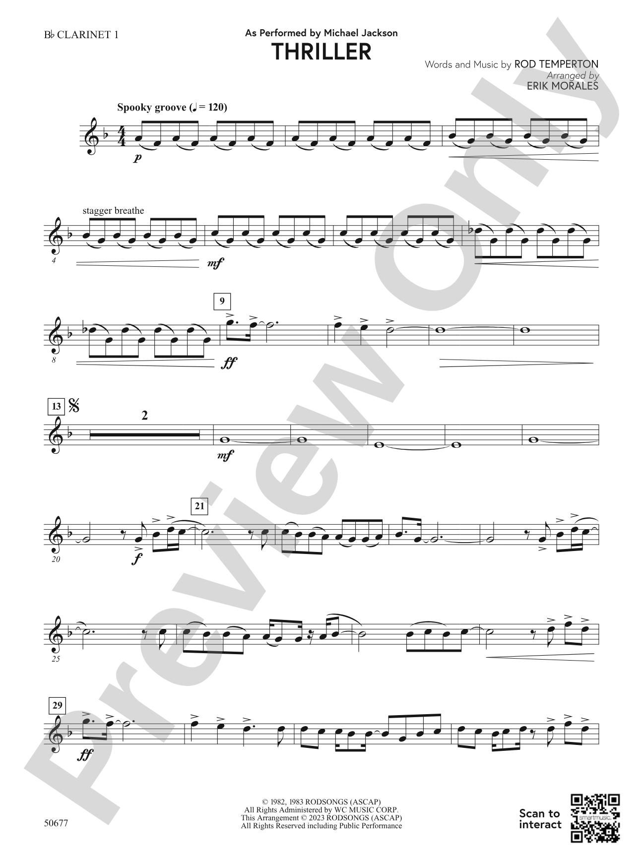 Thriller: 1st B-flat Clarinet