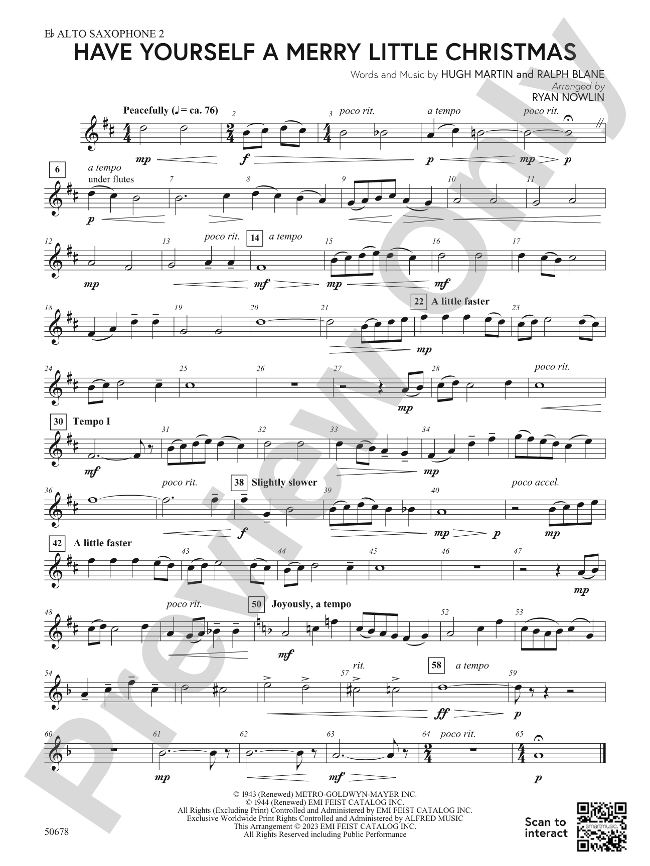 Have Yourself a Merry Little Christmas: 2nd E-flat Alto Saxophone