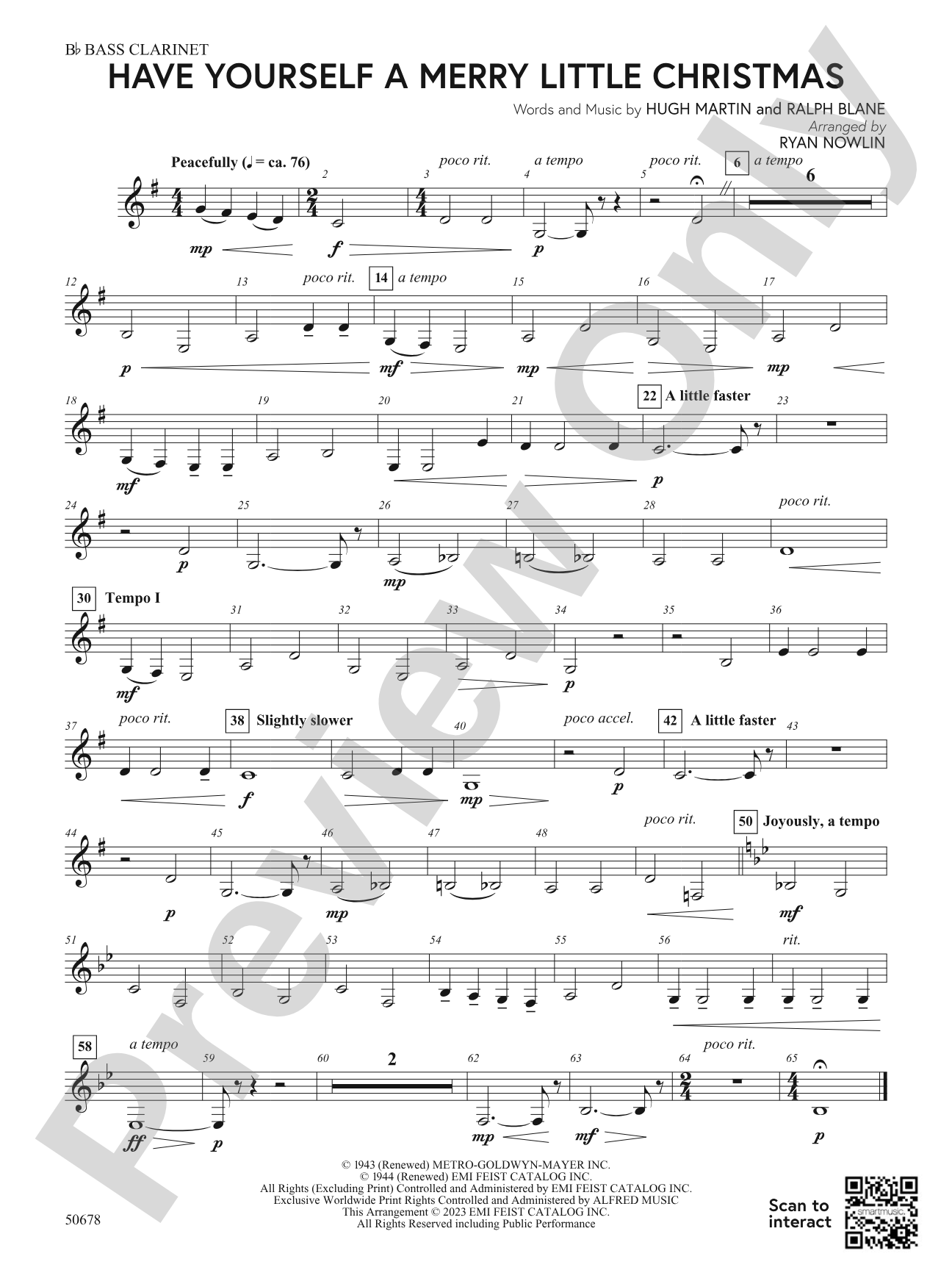 Have Yourself a Merry Little Christmas: B-flat Bass Clarinet