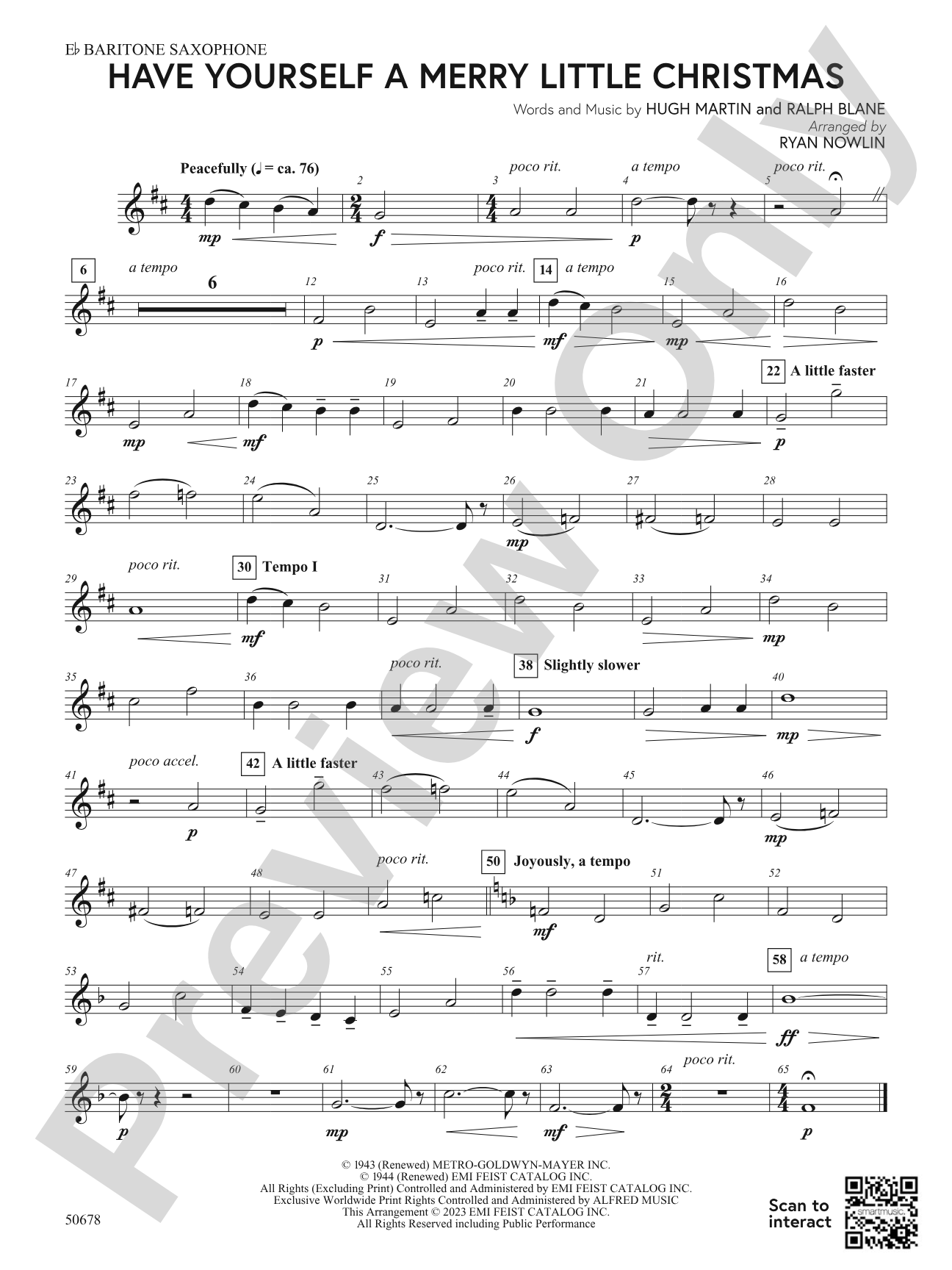 Have Yourself a Merry Little Christmas: E-flat Baritone Saxophone