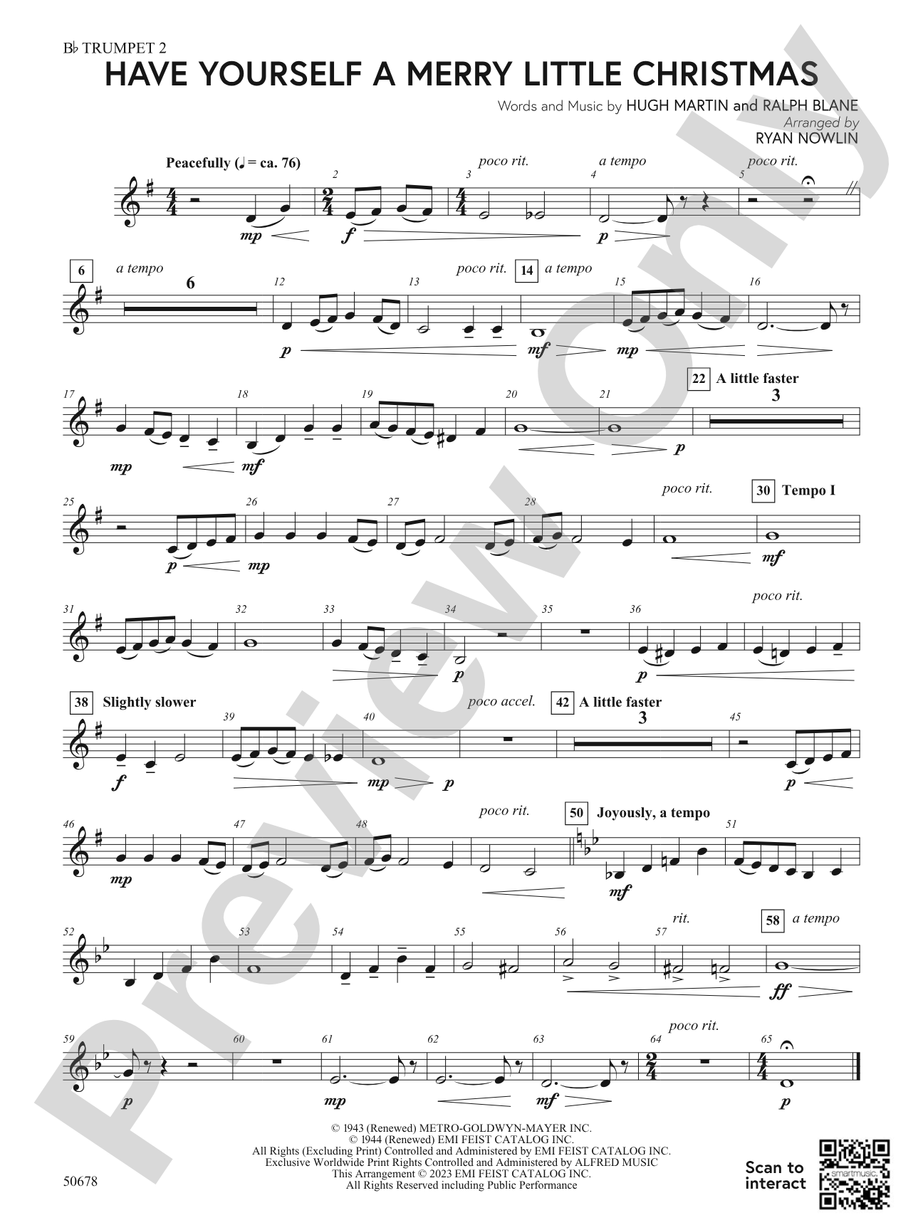Have Yourself a Merry Little Christmas: 2nd B-flat Trumpet