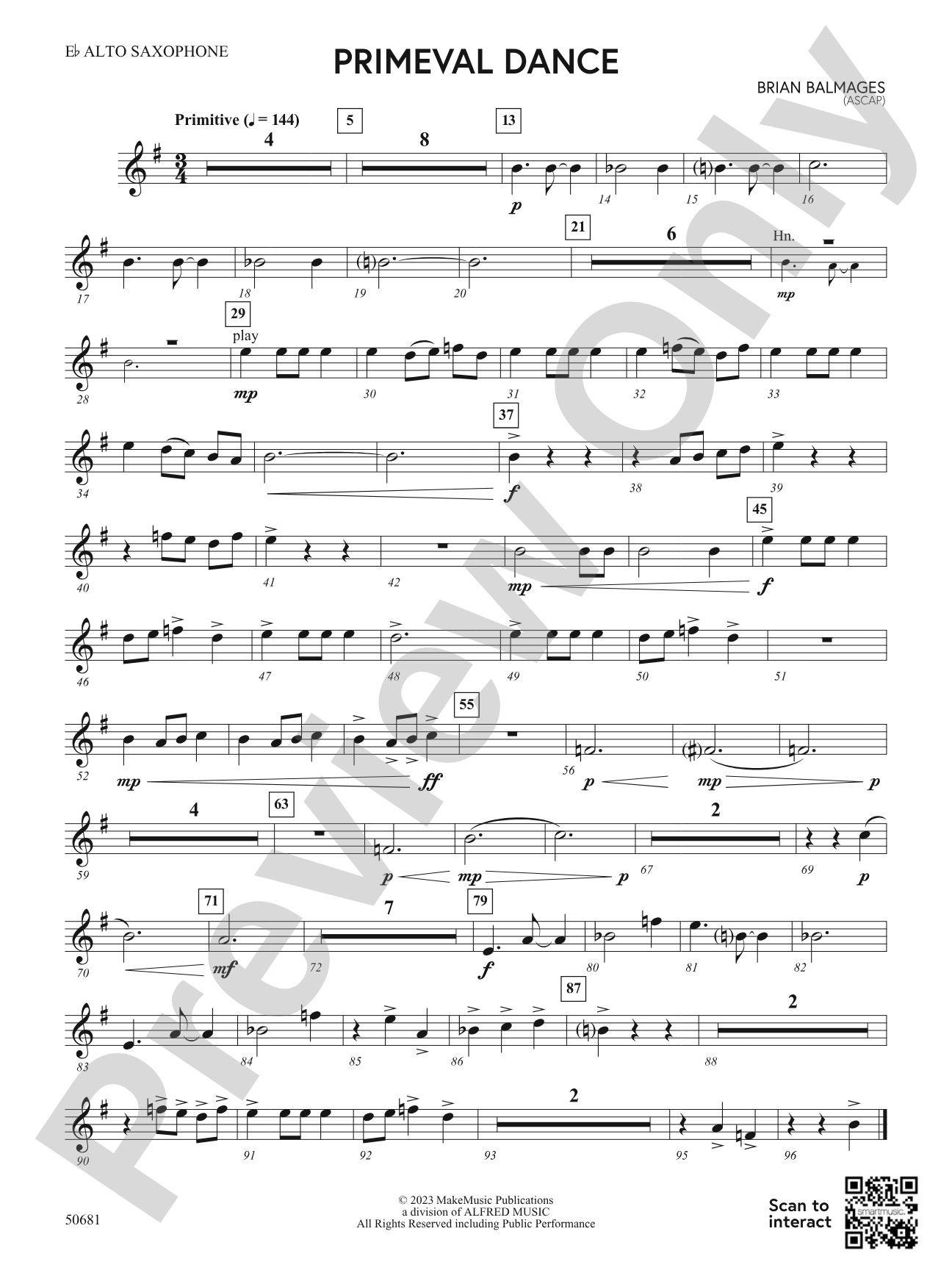 Primeval Dance: E-flat Alto Saxophone