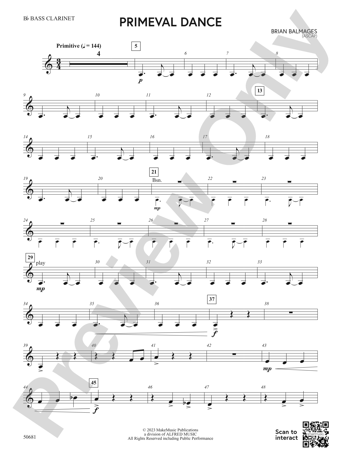 Primeval Dance: B-flat Bass Clarinet
