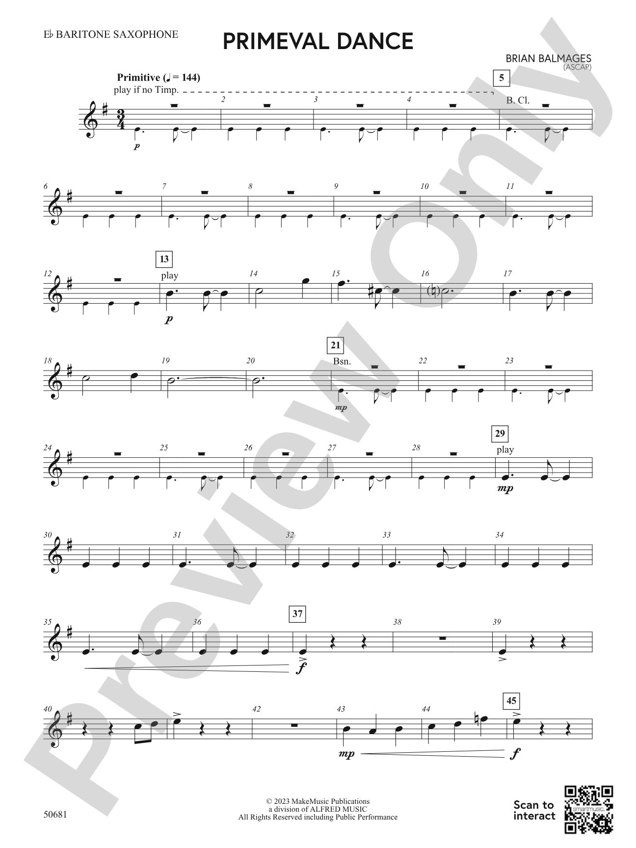 Primeval Dance: E-flat Baritone Saxophone