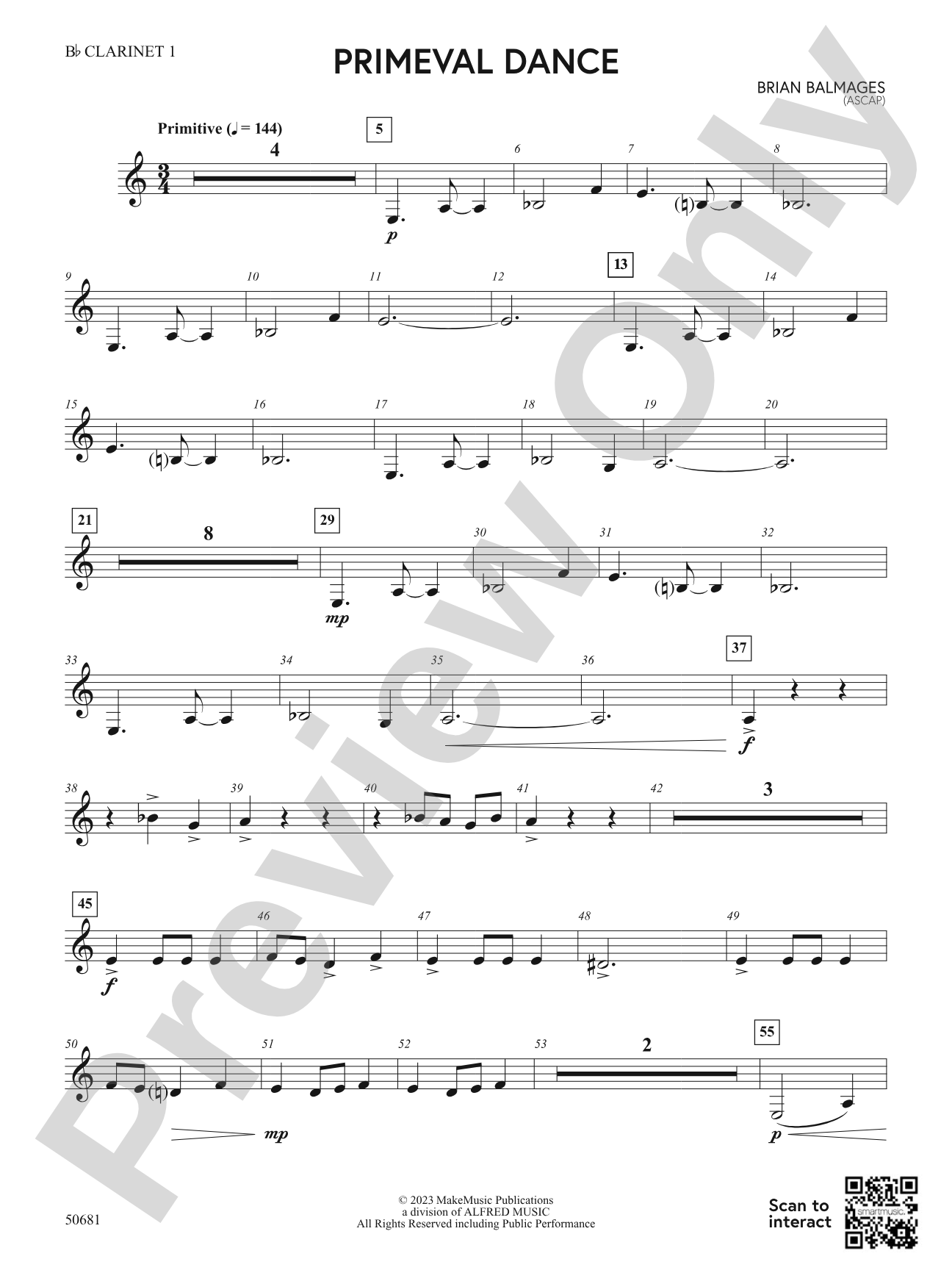 Primeval Dance: 1st B-flat Clarinet