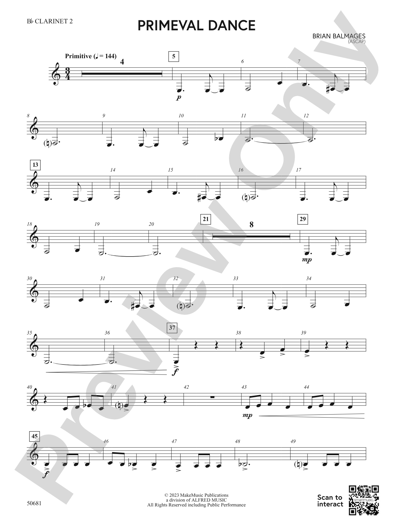 Primeval Dance: 2nd B-flat Clarinet