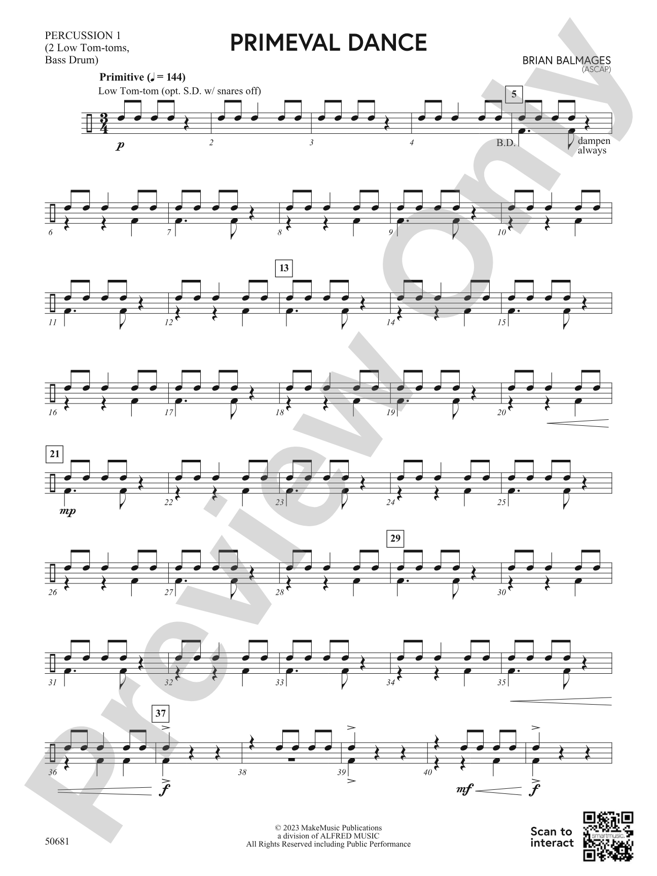 Primeval Dance: 1st Percussion