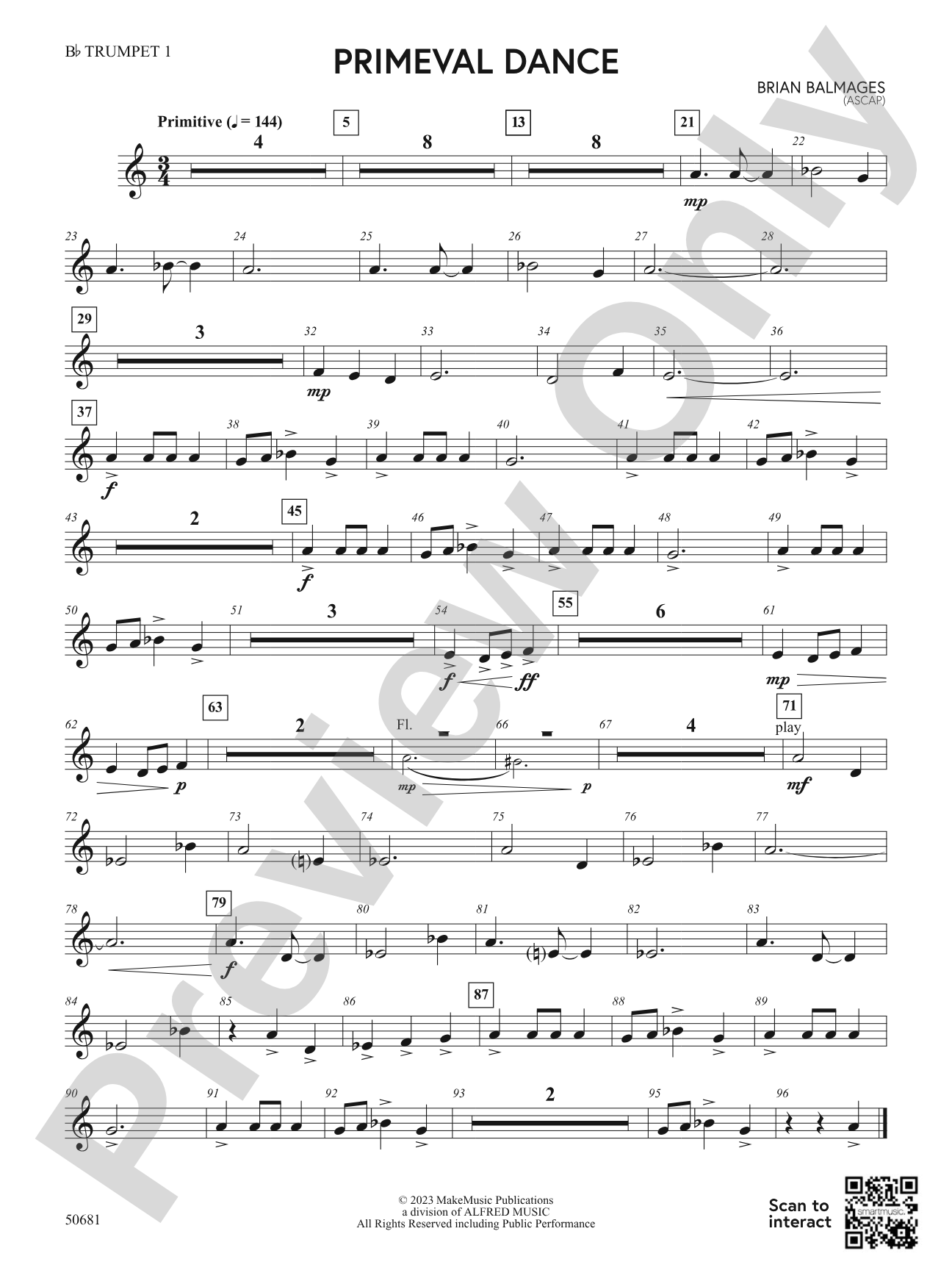 Primeval Dance: 1st B-flat Trumpet