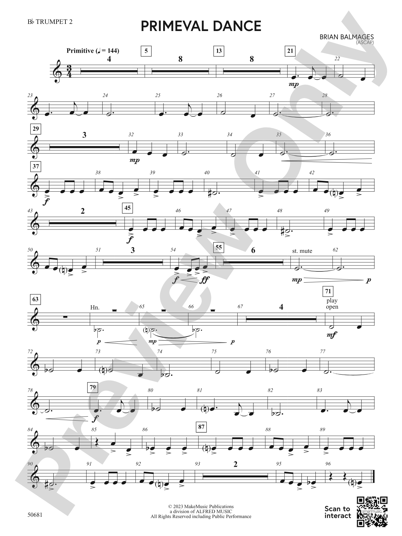 Primeval Dance: 2nd B-flat Trumpet
