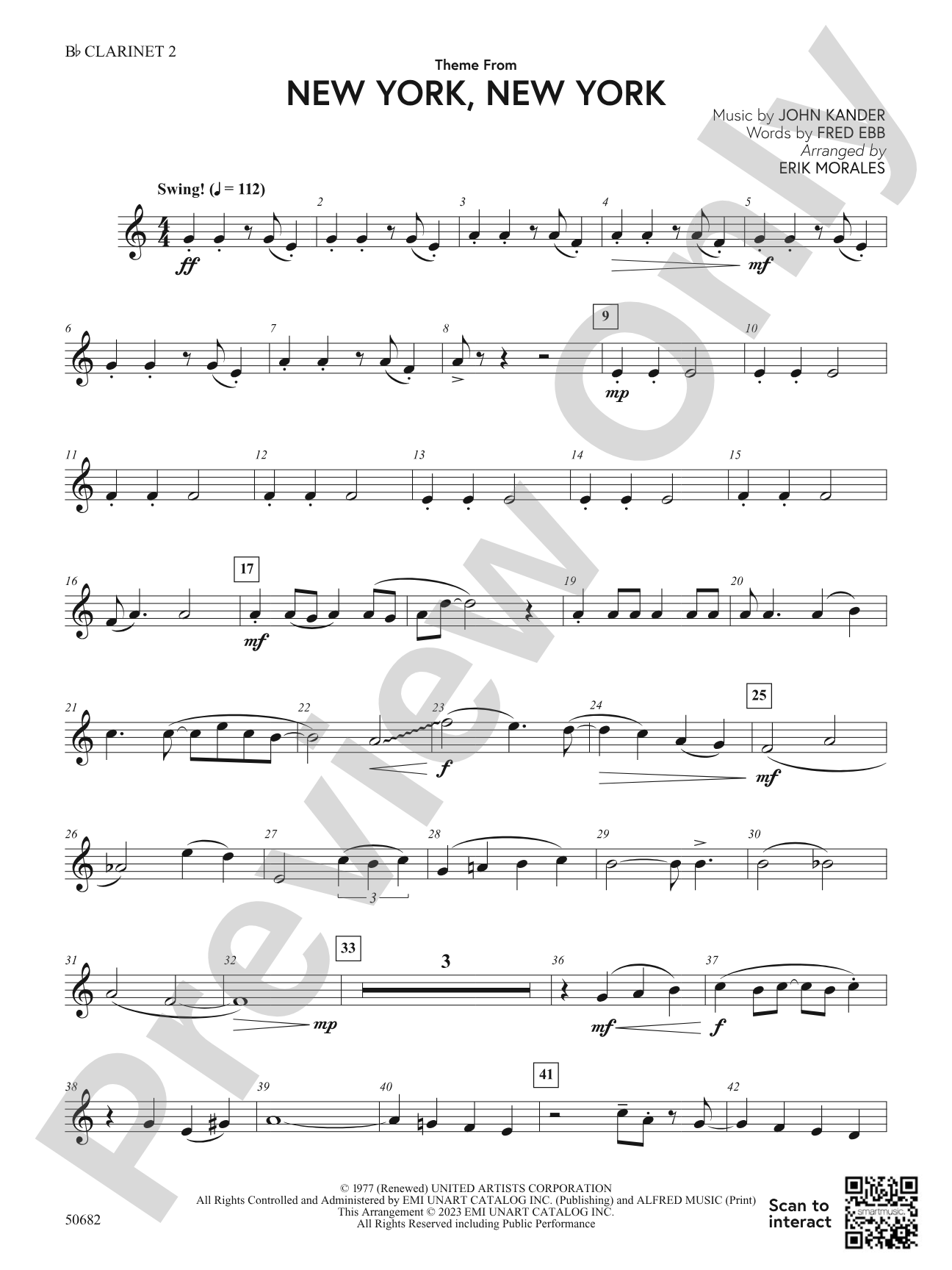 Theme from New York, New York: 2nd B-flat Clarinet