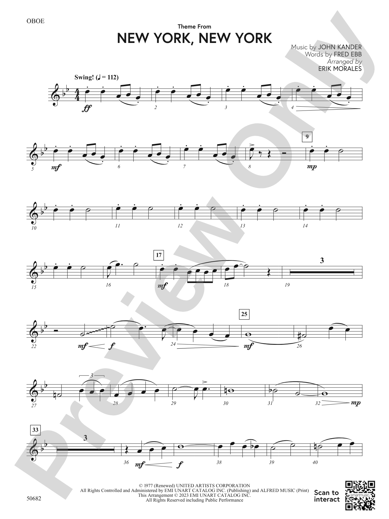 Theme from New York, New York: Oboe