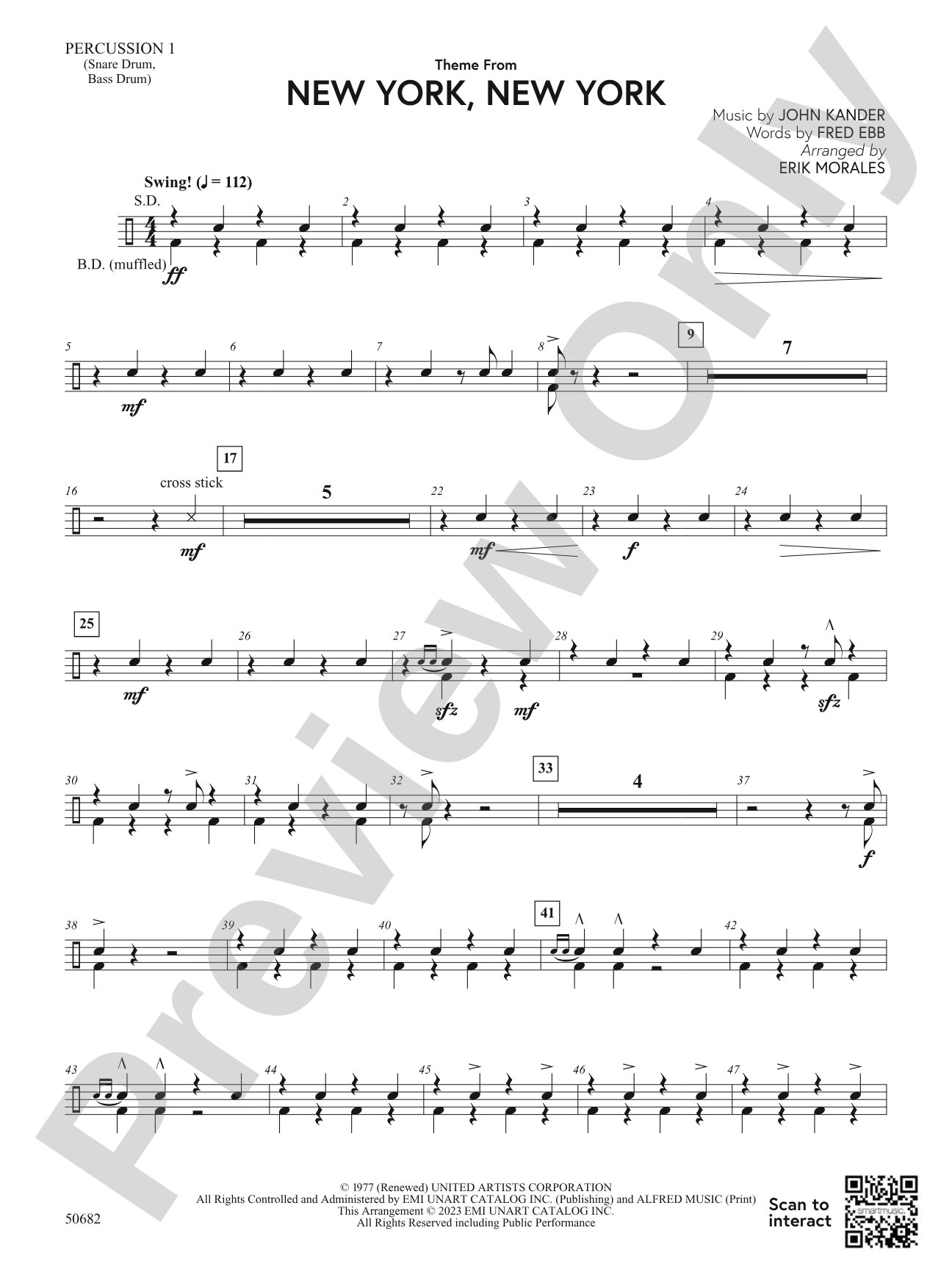 Theme from New York, New York: 1st Percussion
