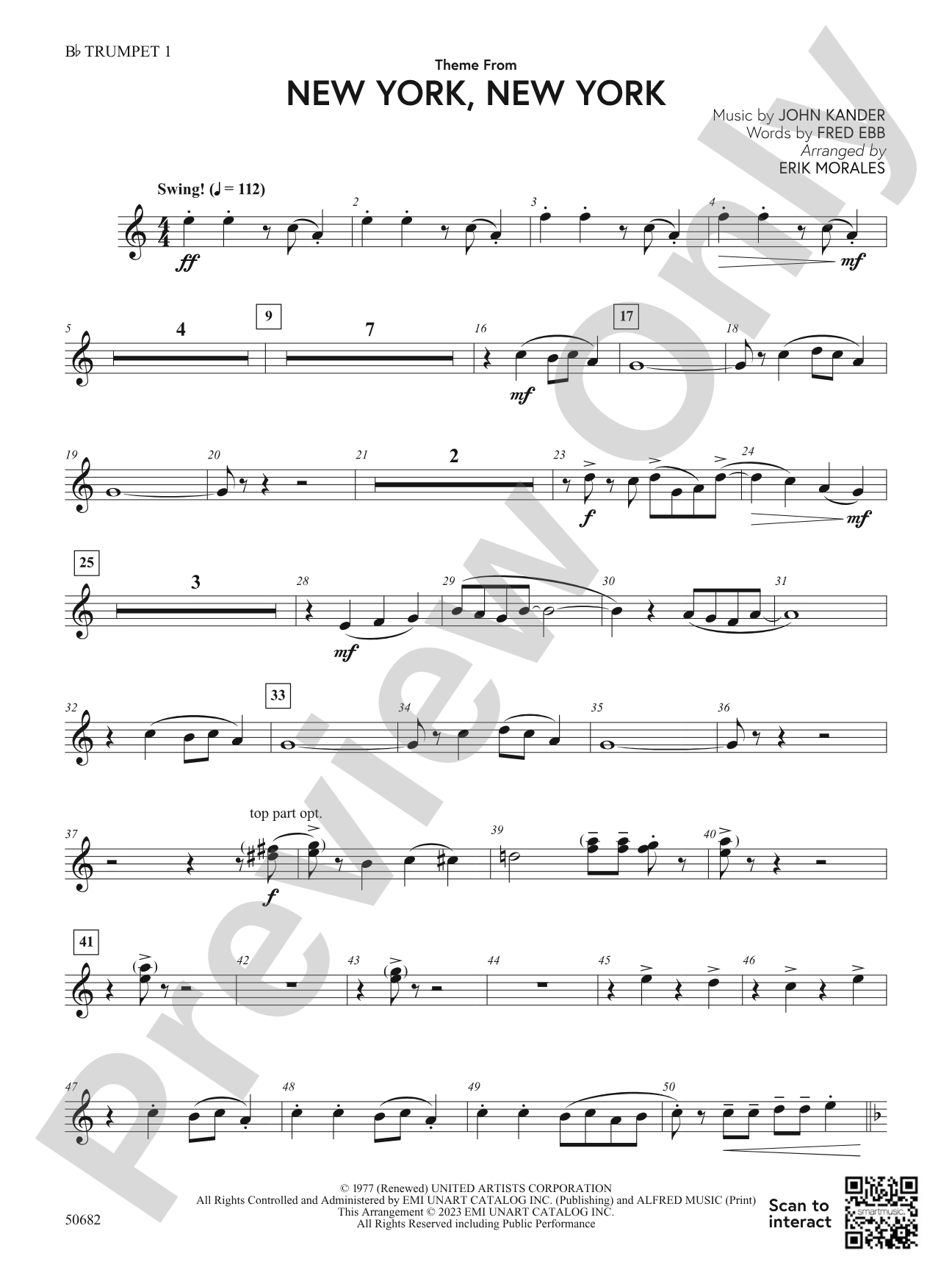 Theme from New York, New York: 1st B-flat Trumpet