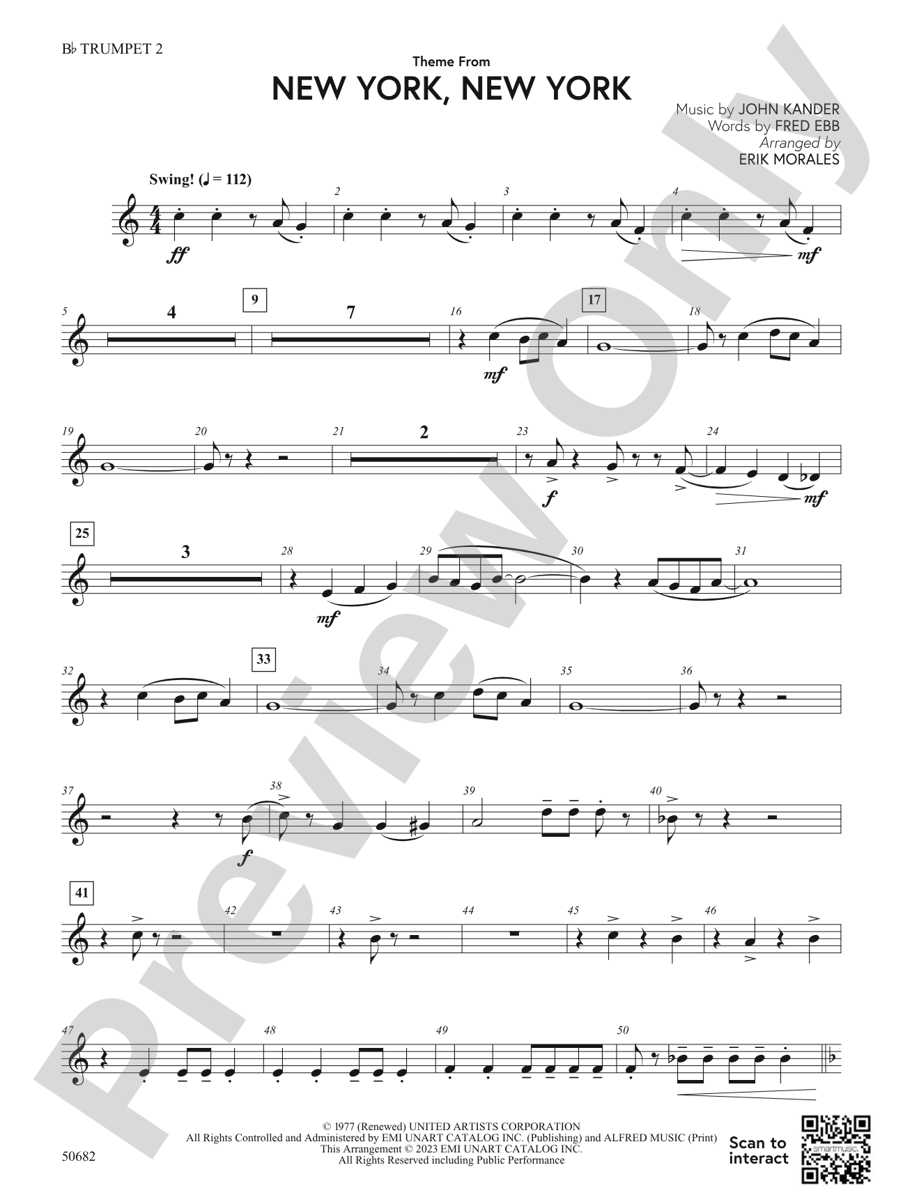 Theme from New York, New York: 2nd B-flat Trumpet