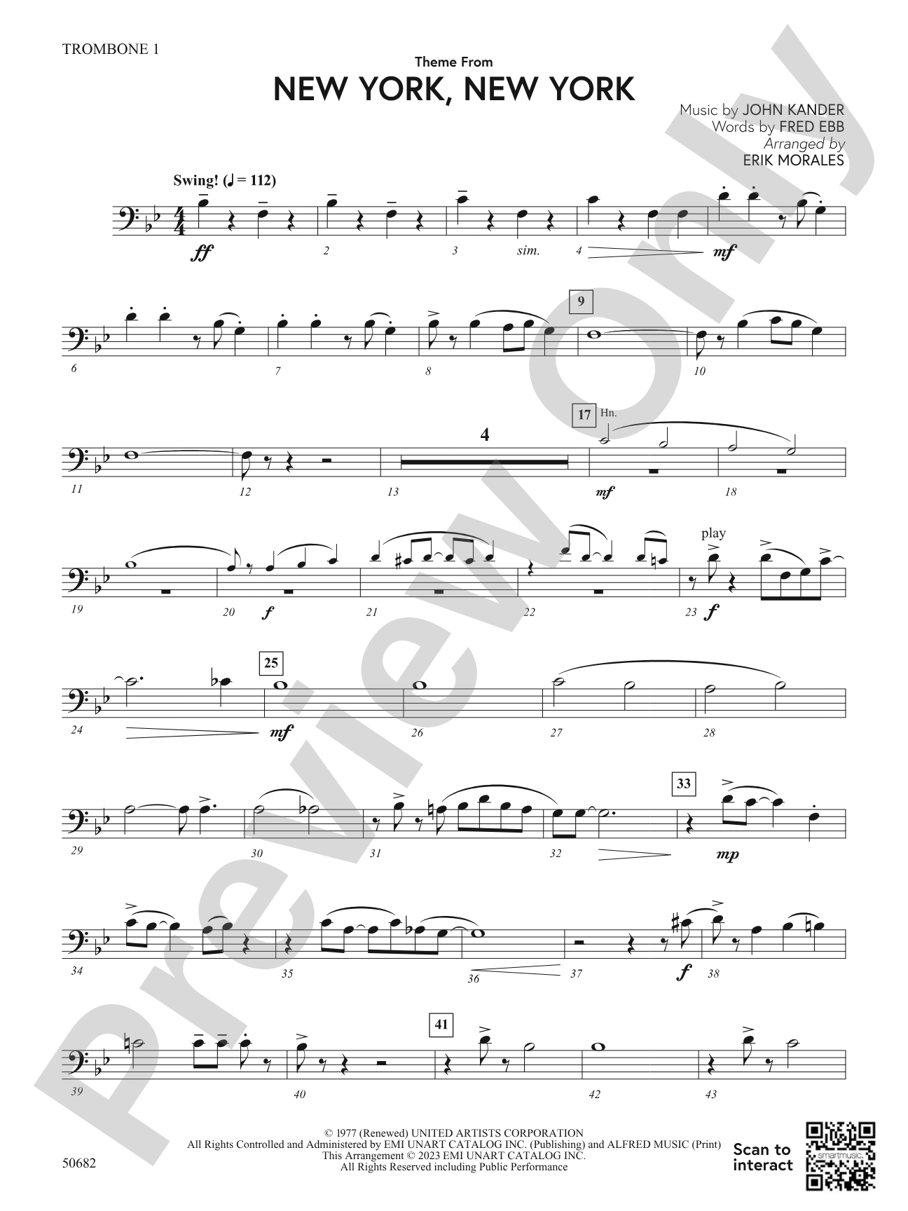 Theme from New York, New York: 1st Trombone