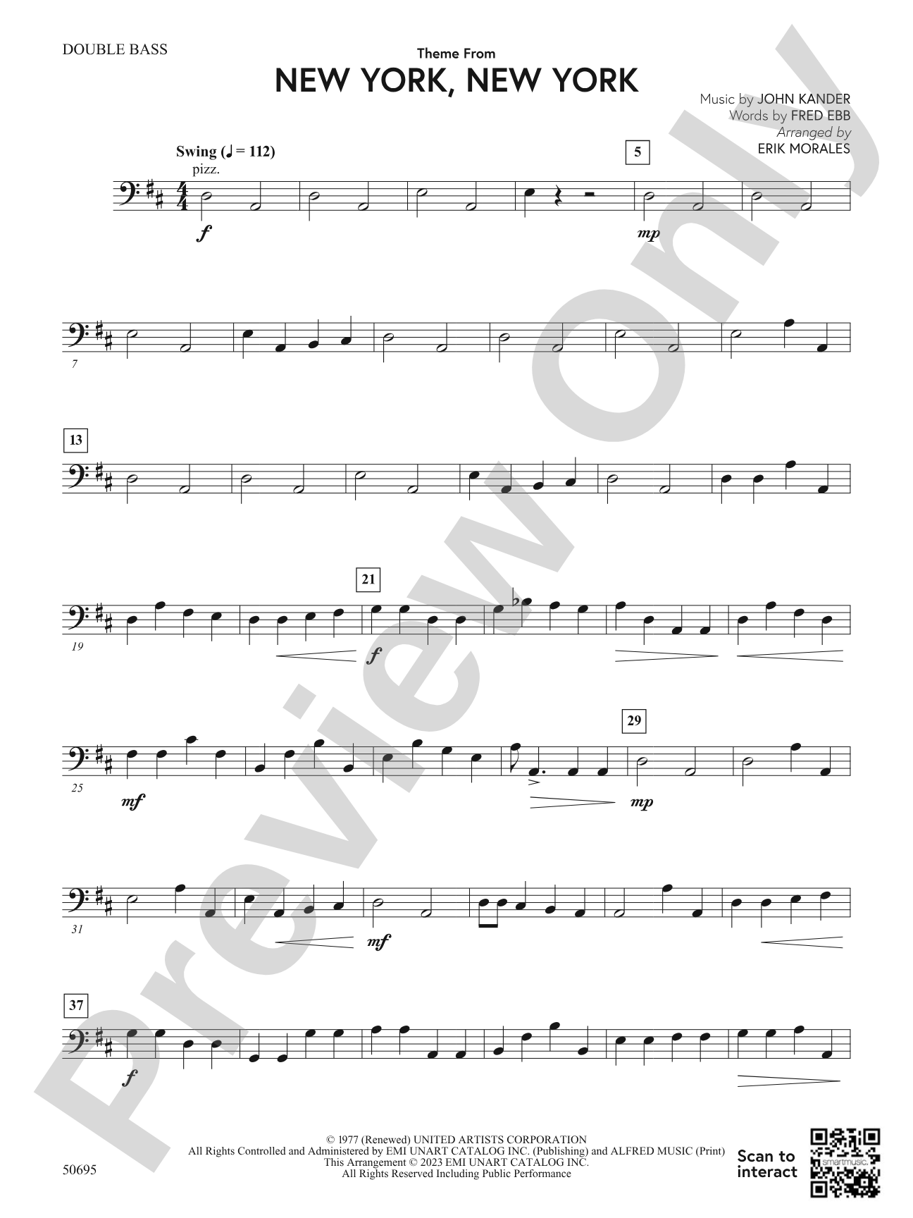 Theme from New York, New York: String Bass